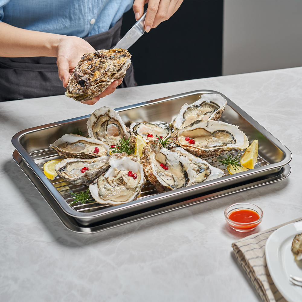 바게슈타이거 스텐 사각트레이 3종세트 No.5(WAGENSTIEGER Non-abrasive Stainless Steel Rectangular Tray Set NO.05) - 4