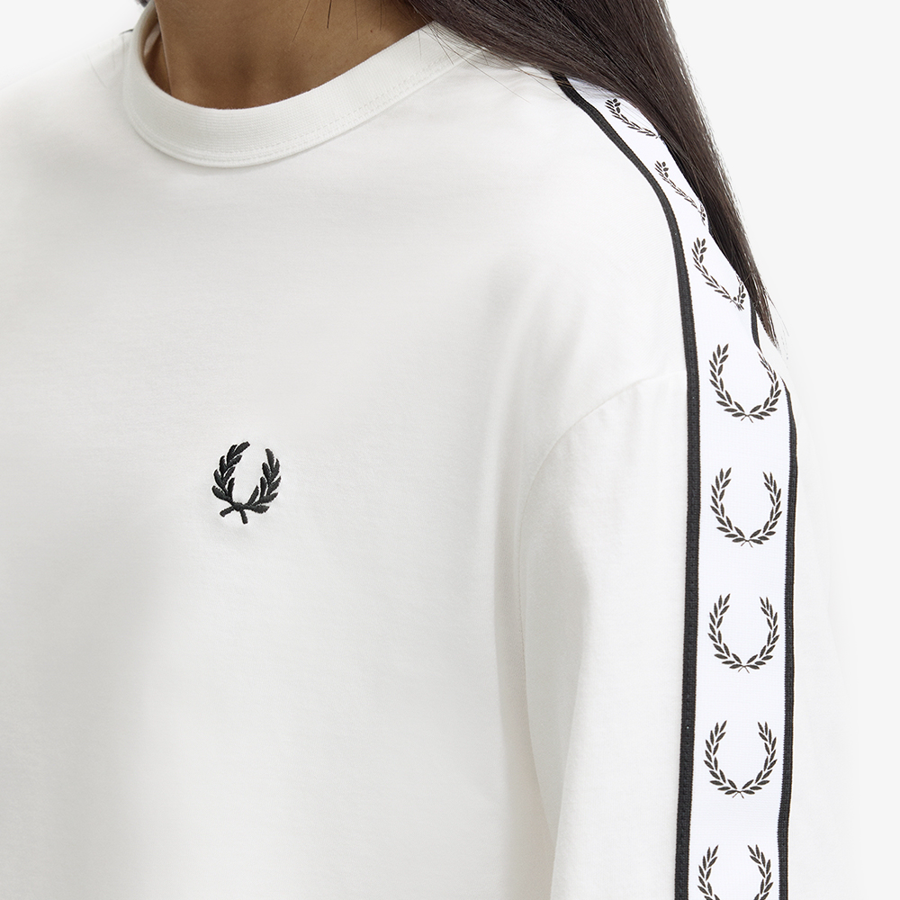 프레드페리 우먼즈 테잎 티셔츠 스노우 화이트(Fred Perry Taped T-Shirt Snow White) - 4