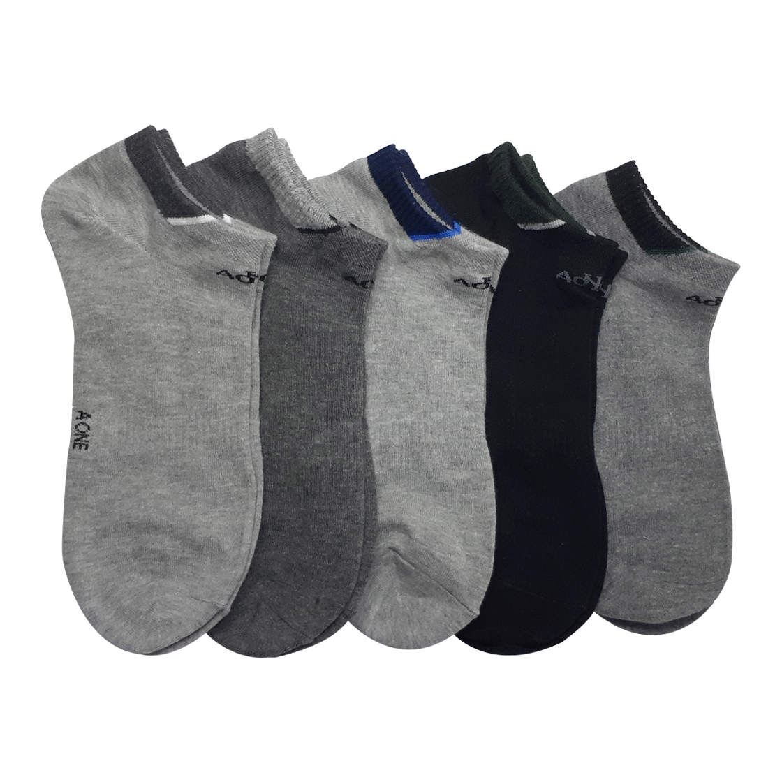에이원 패션 캐주얼 스니커즈 양말 5팩 A063(Aone Fashion Casual Sneaker Socks 5-Pack A063) - 1