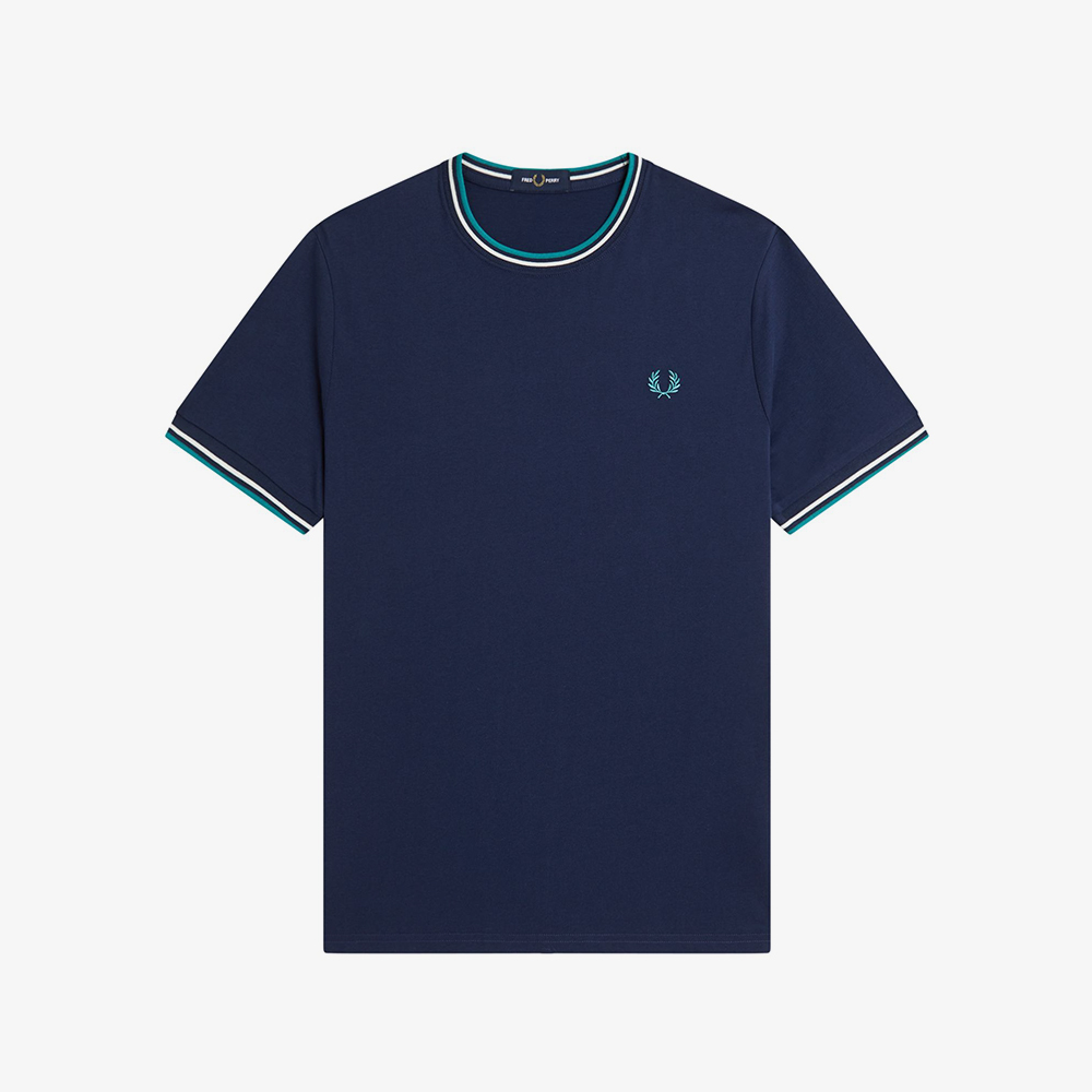 프레드페리 트윈 팁 티셔츠 테니스블루 스노우화이트 딥민트(Fred Perry Twin Tipped T-Shirt Tennis Blue Snow White Deep Min) - 5