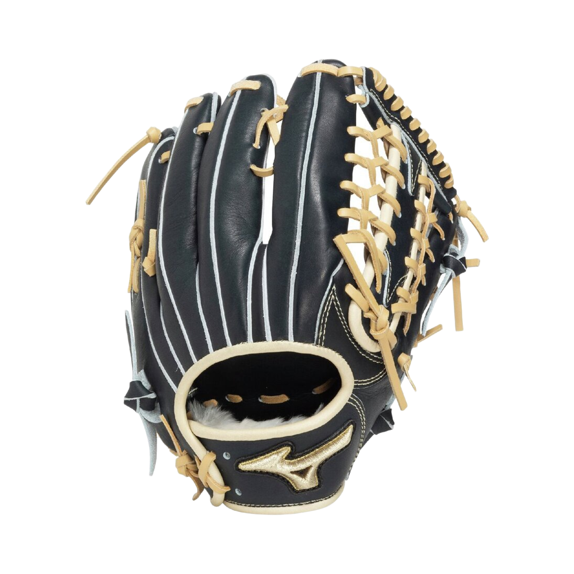 (키즈) 미즈노 글로벌 엘리트 프로페셔널 셀렉션 소프트볼 뉴트바 타입 D 글러브 블루 블론드((Kids) Mizuno Global Elite Professional Selection Softball Nootbar Type Glove D Blue Blonde) - 1