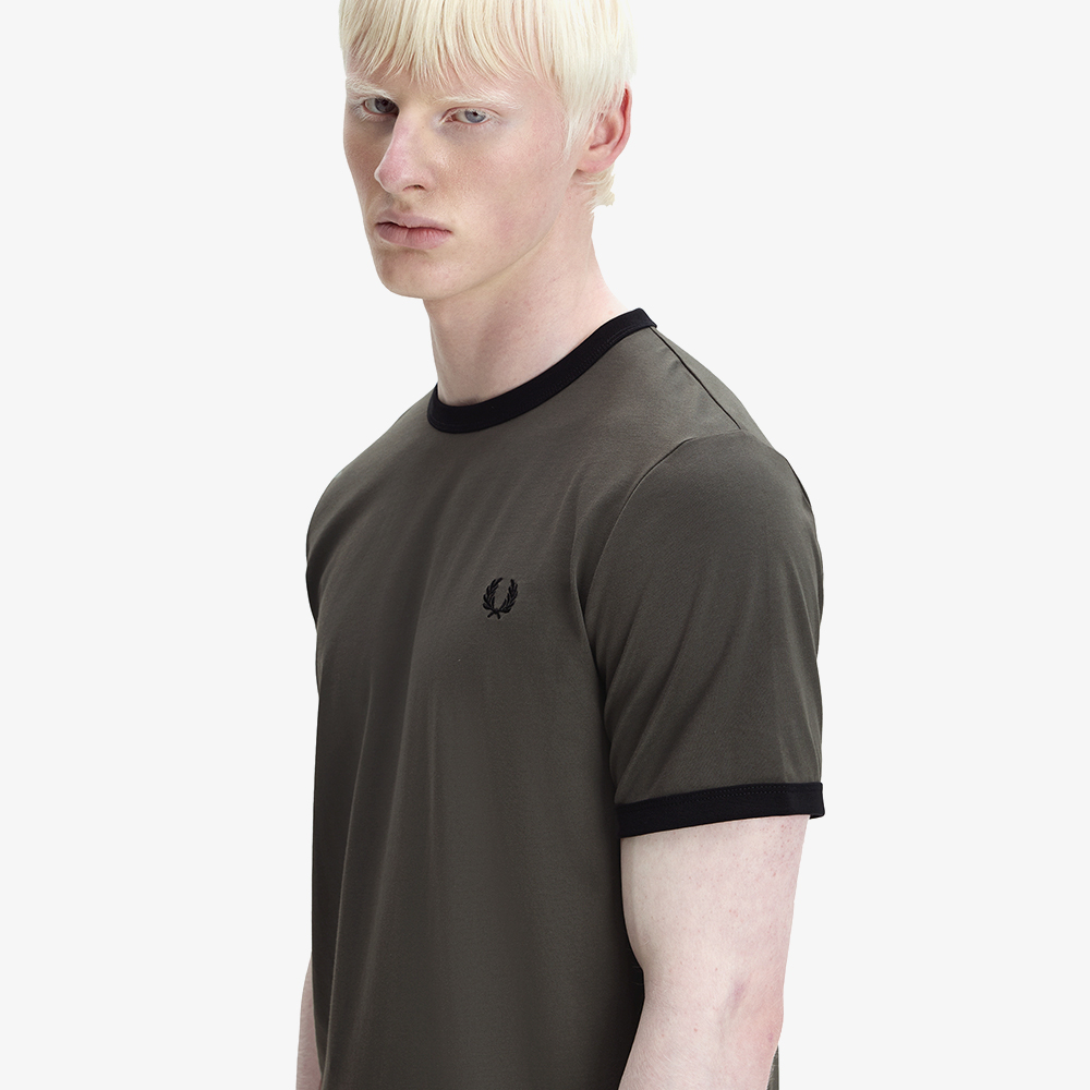 프레드페리 링어 티셔츠 필드그린 블랙(Fred Perry Ringer T-Shirt Field Green Black) - 3