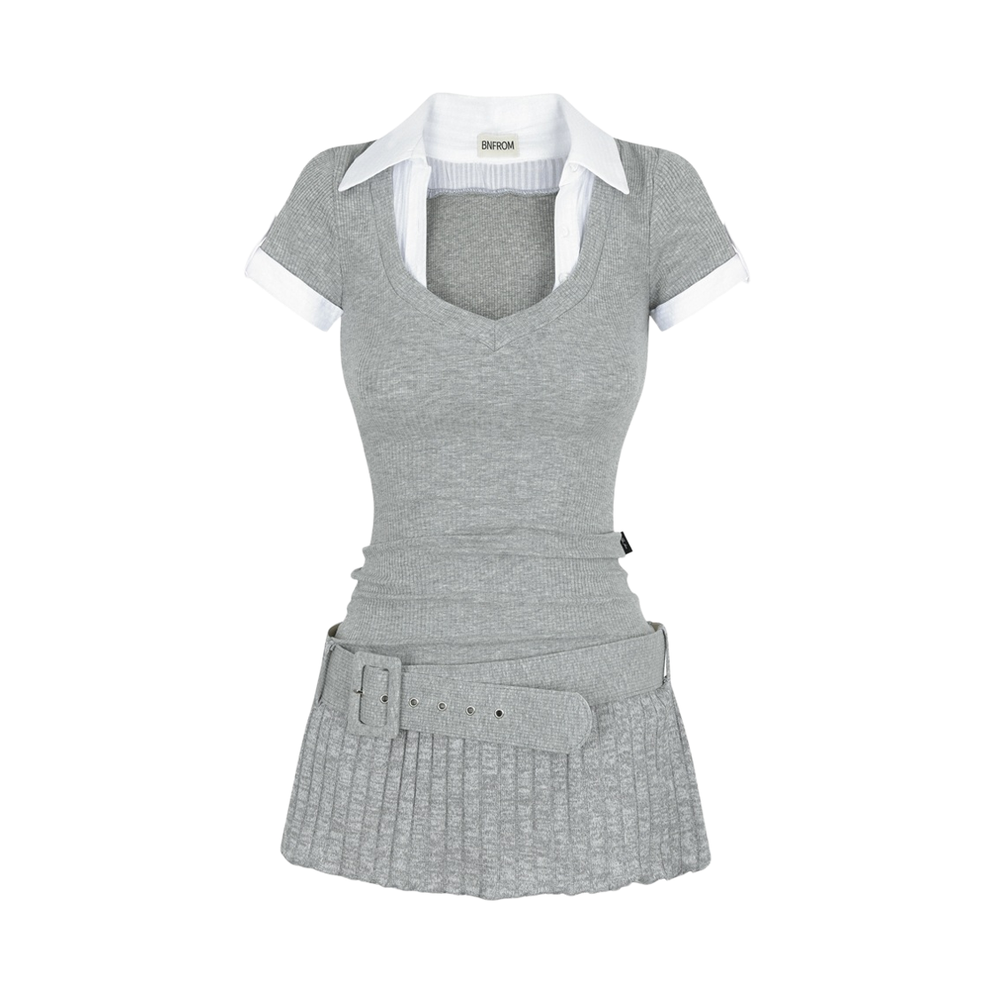 비앤프롬 스터디 웨이스트 벨트 드레스 그레이(Bnfrom Study Waist Belt Dress Gray) - 1