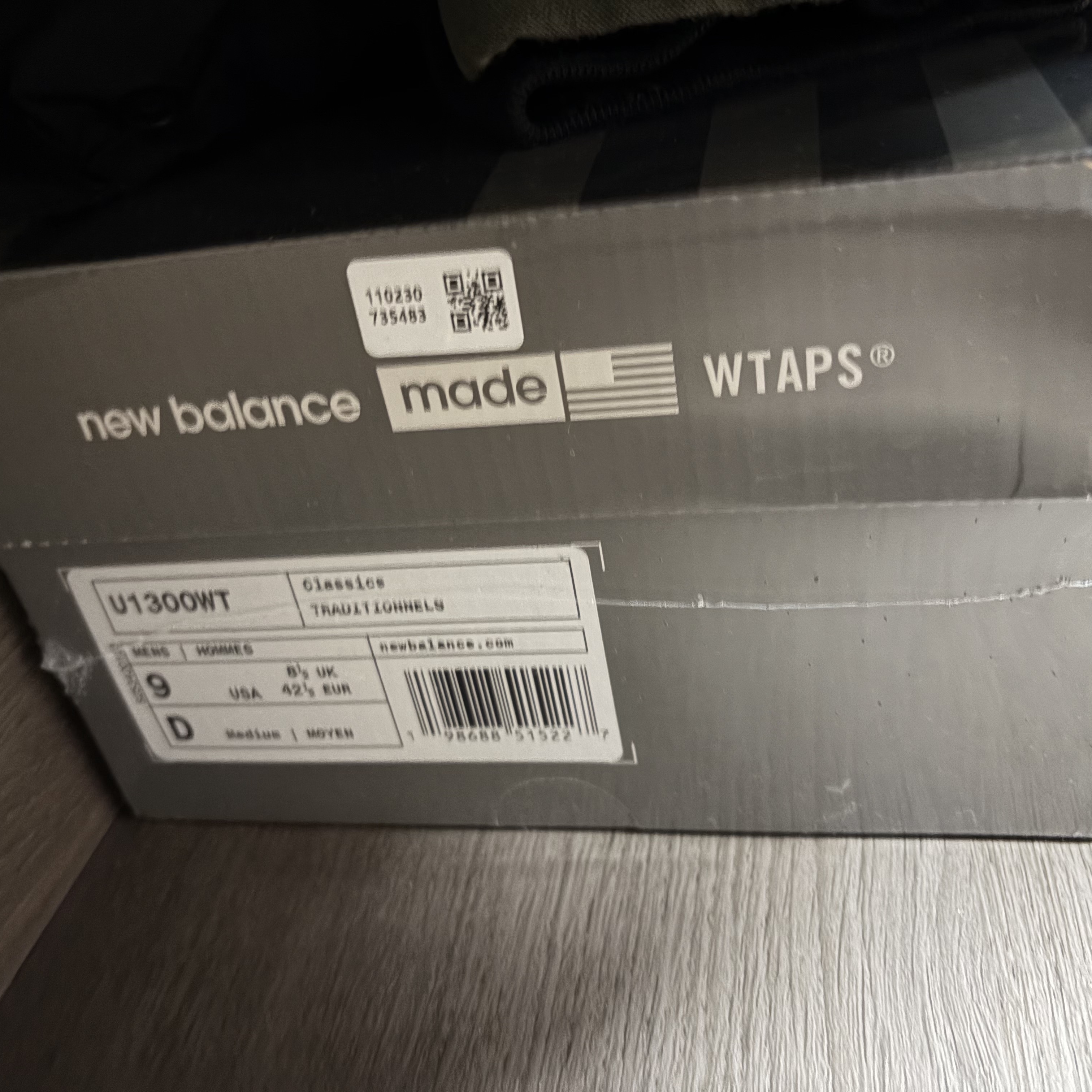 New Balance x WTAPS 1300 Made in USA Black White 착용 스타일