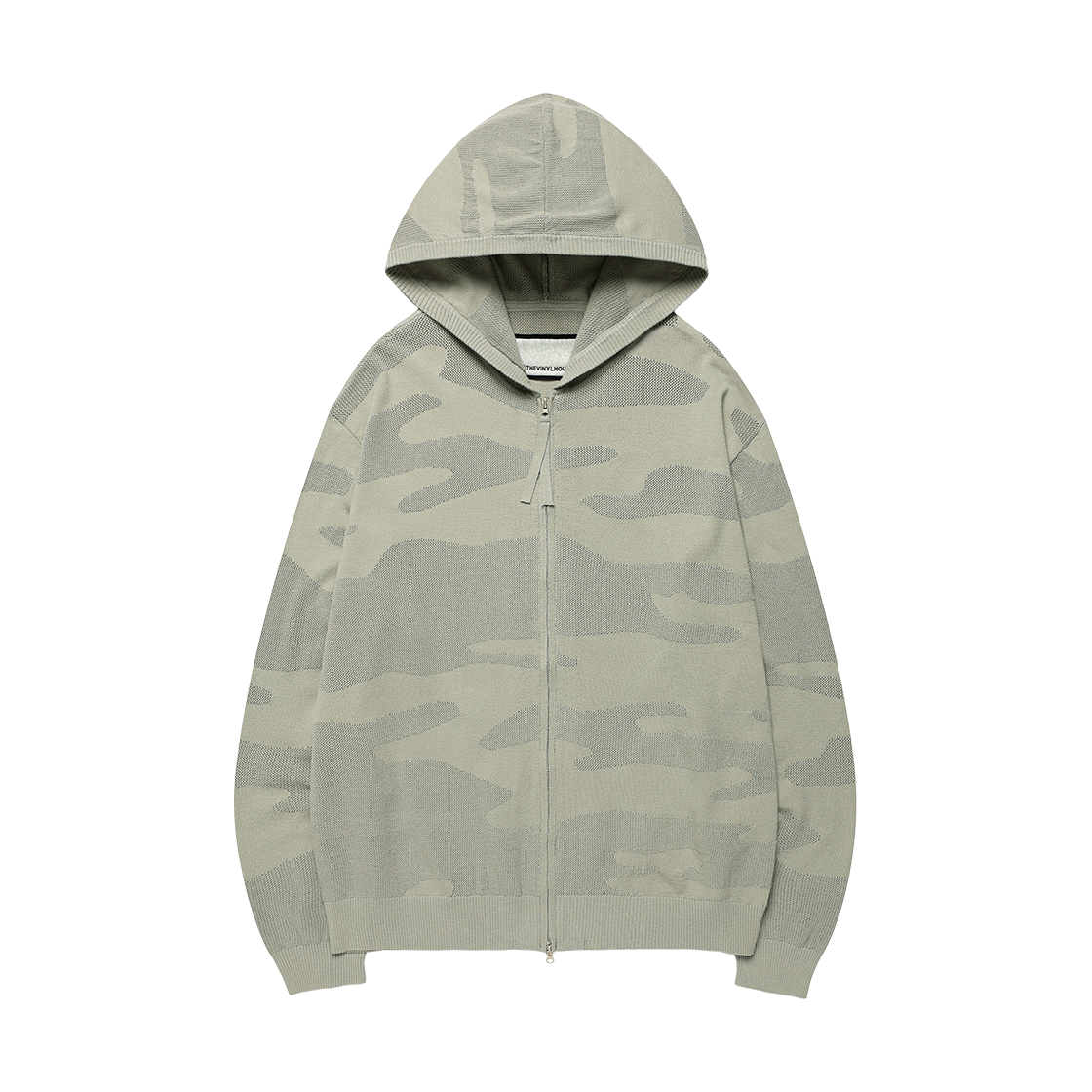 더바이닐하우스 고스트 카모 니트 후디 집업 그린(Thevinylhouse Ghost Camo Knit Hoodie Zip-Up Green)