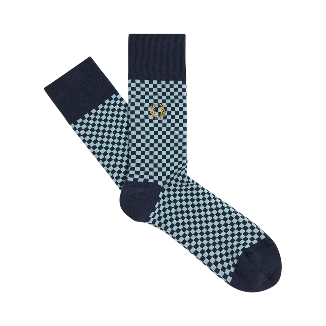 CFPU2612148-738 Fred Perry Micro Chequerboard Sock Dark Airforce