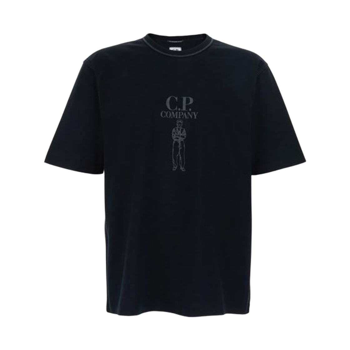 20CMTS120A110580W999 C.P. Company Mercerized Jersey 30/2 Twisted Short Sleeve Logo T-Shirt Black - 26SS