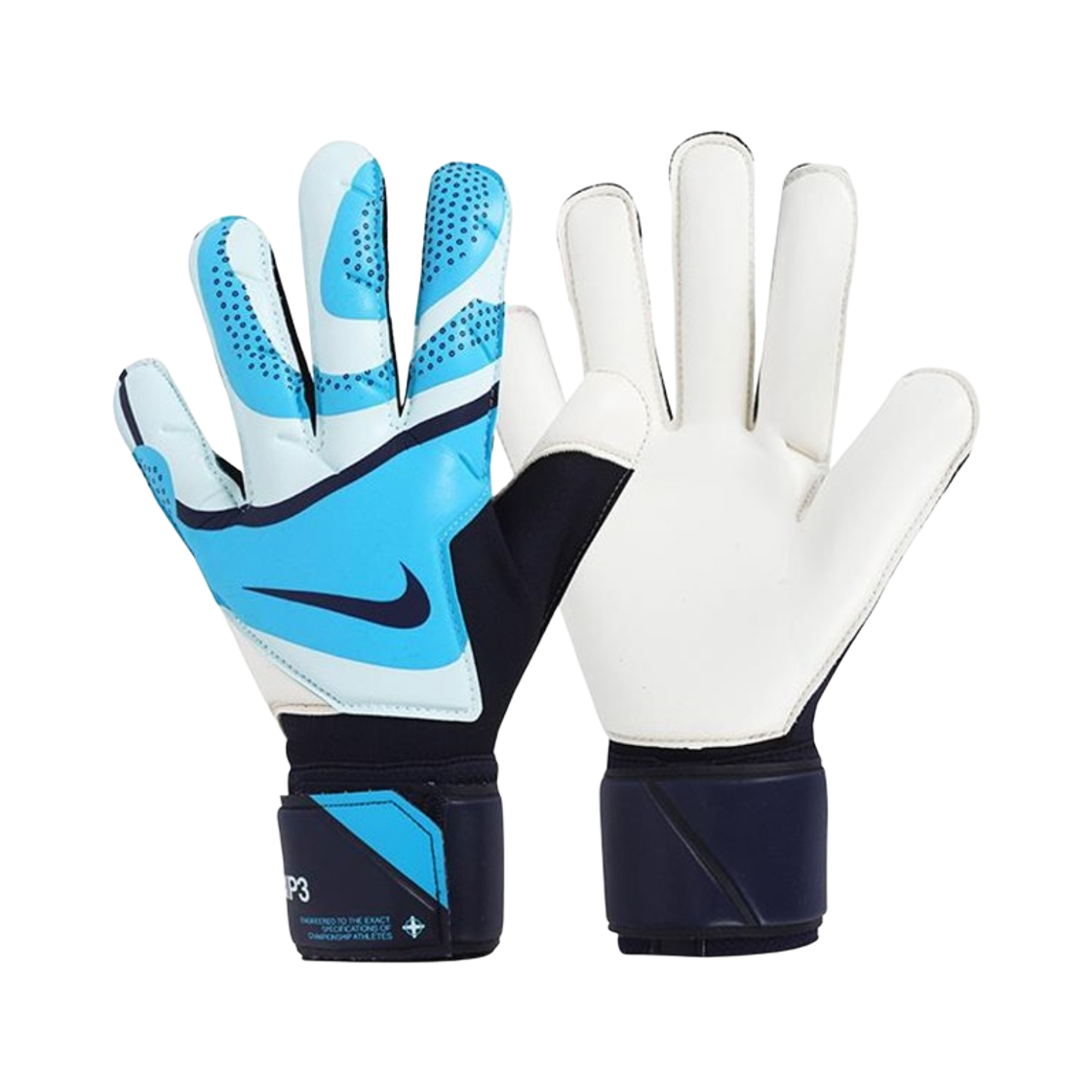 FB2998-420 Nike Grip 3 Goalkeeper Gloves Light Blue Fury Glacier Blue
