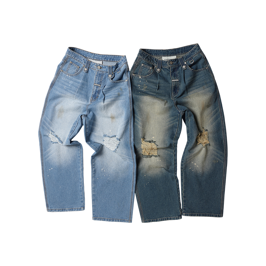 더바이닐하우스 그런지 페인티드 데님 팬츠 블루(Thevinylhouse Grunge Painted Denim Pants Blue) - 3