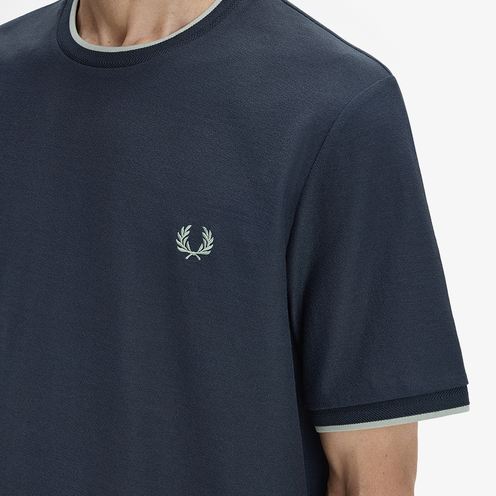 프레드페리 트림 디테일 크레이프 피케 티셔츠 네이비(Fred Perry Trim Detail Crepe Pique T-Shirt Navy) - 4