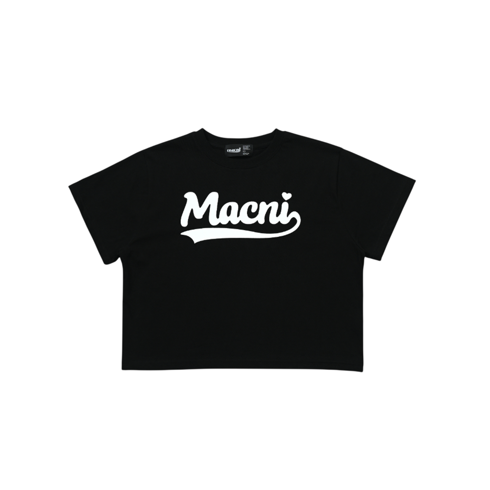 마크니 레트로 로고 크롭 티셔츠 블랙(MACNI Retro Logo Crop T-Shirt Black)