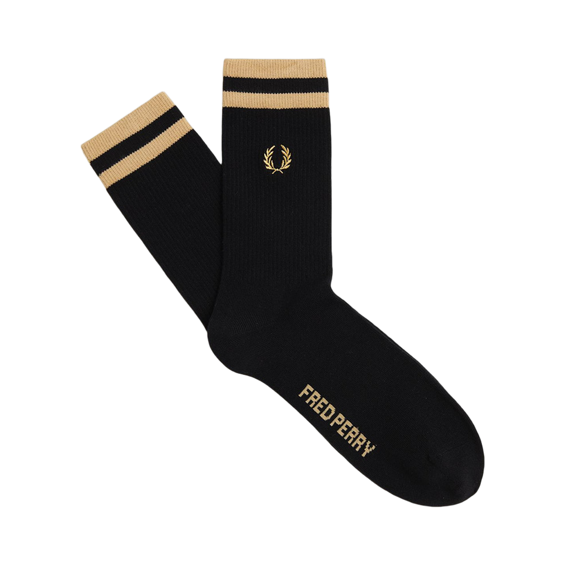 CFPU2611150-90A Fred Perry Tipped Sports Sock Black Champagne