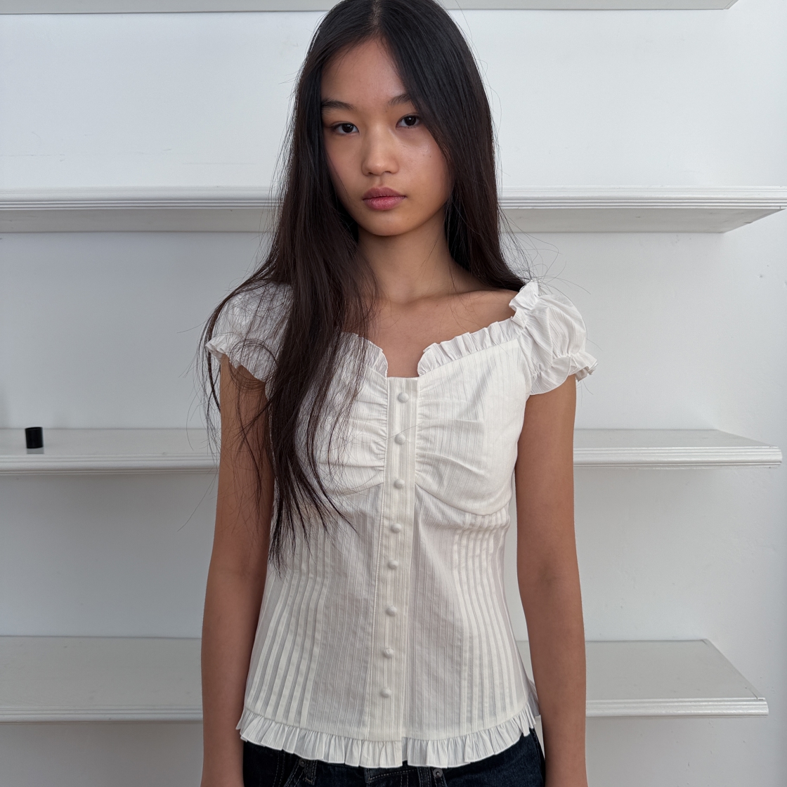 라츠유 엘라 블라우스 화이트(LOTS YOU Ella Blouse White) - 4