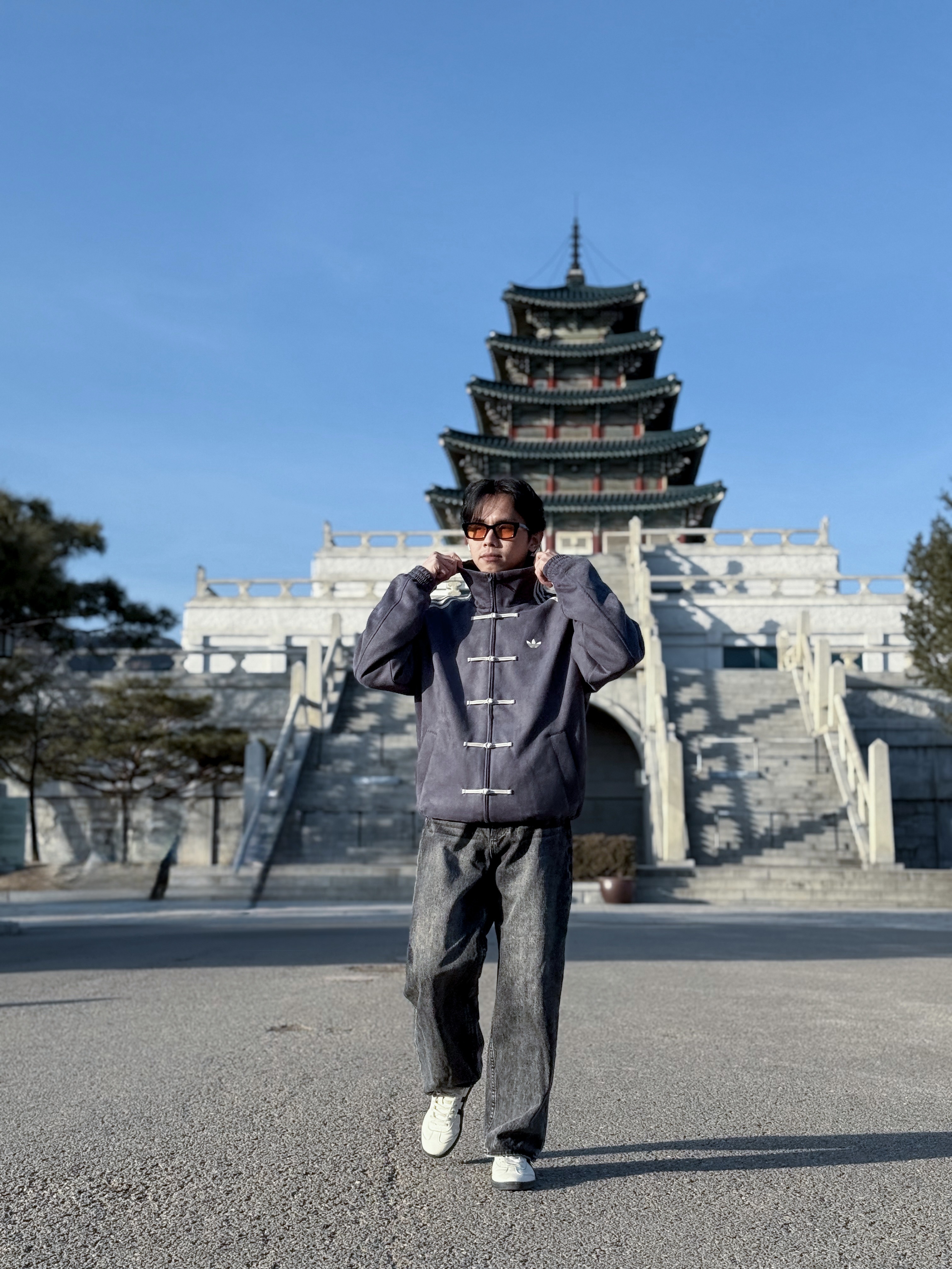 Adidas New Chinese Style Track Top Grey Six - KR Sizing 착용 스타일 - 1