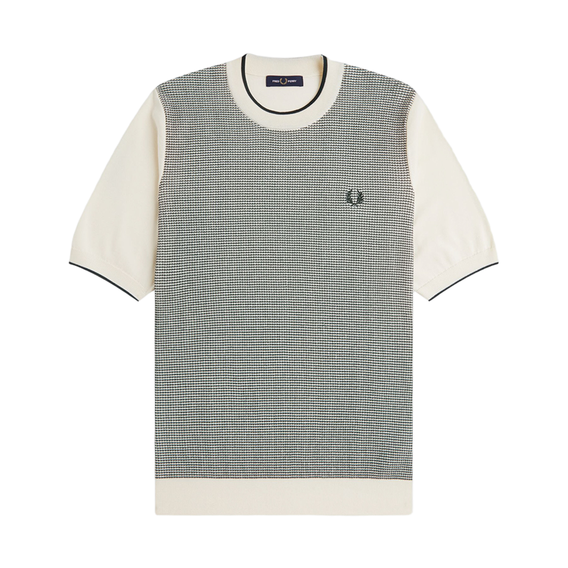 프레드페리 토닉 와플 니트 티셔츠 에크루(Fred Perry Tonic Waffle Knitted T-Shirt Ecru) - 1