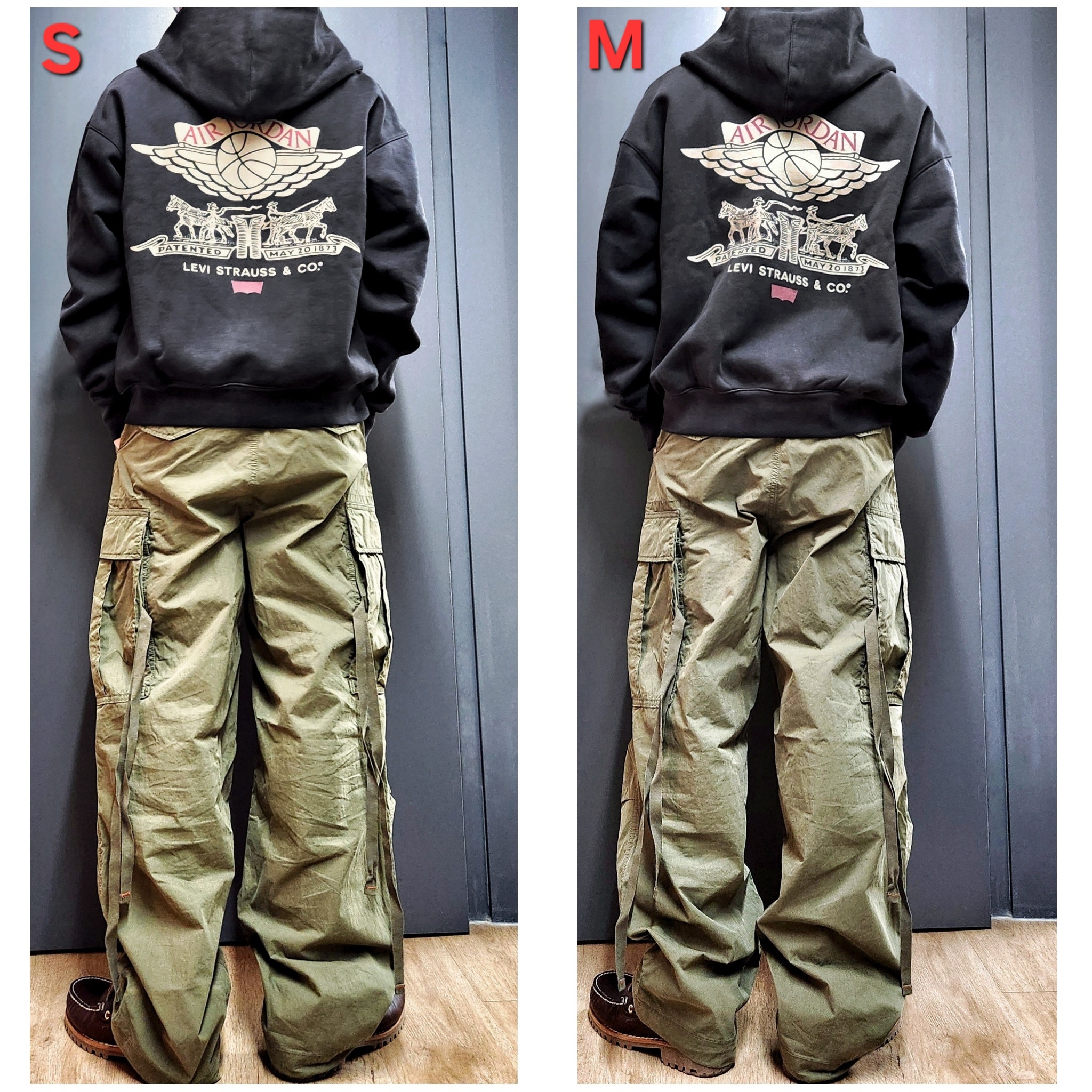Jordan x Levi's Full Zip Hoodie Black (IM6734-010), Timberland Classic 3-Eye Boat Shoes Brown - Wide 착용 스타일 - 2