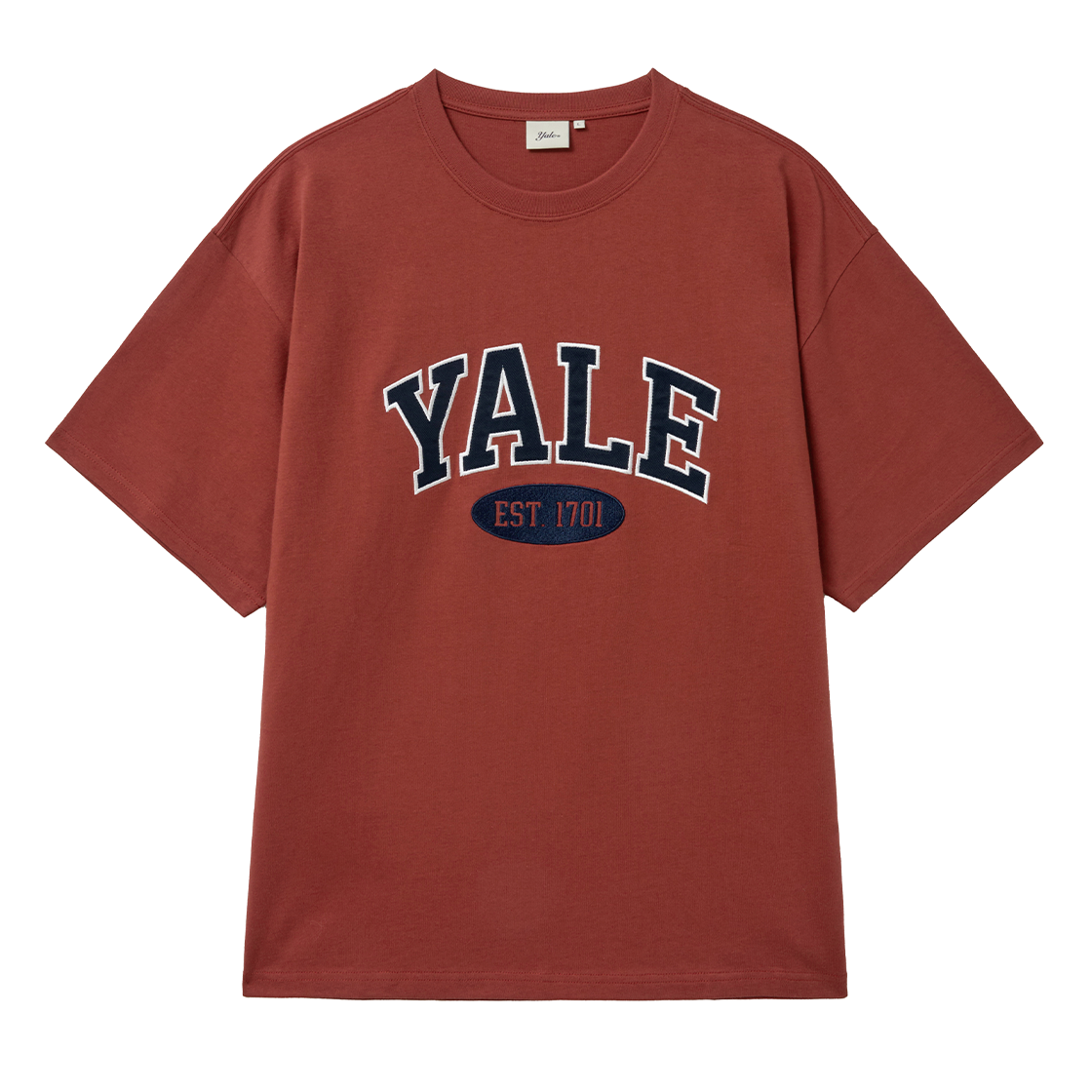 예일 투톤아치 반팔티셔츠_코랄(Yale Two-Tone Arch Short Sleeve T-Shirt_Coral)