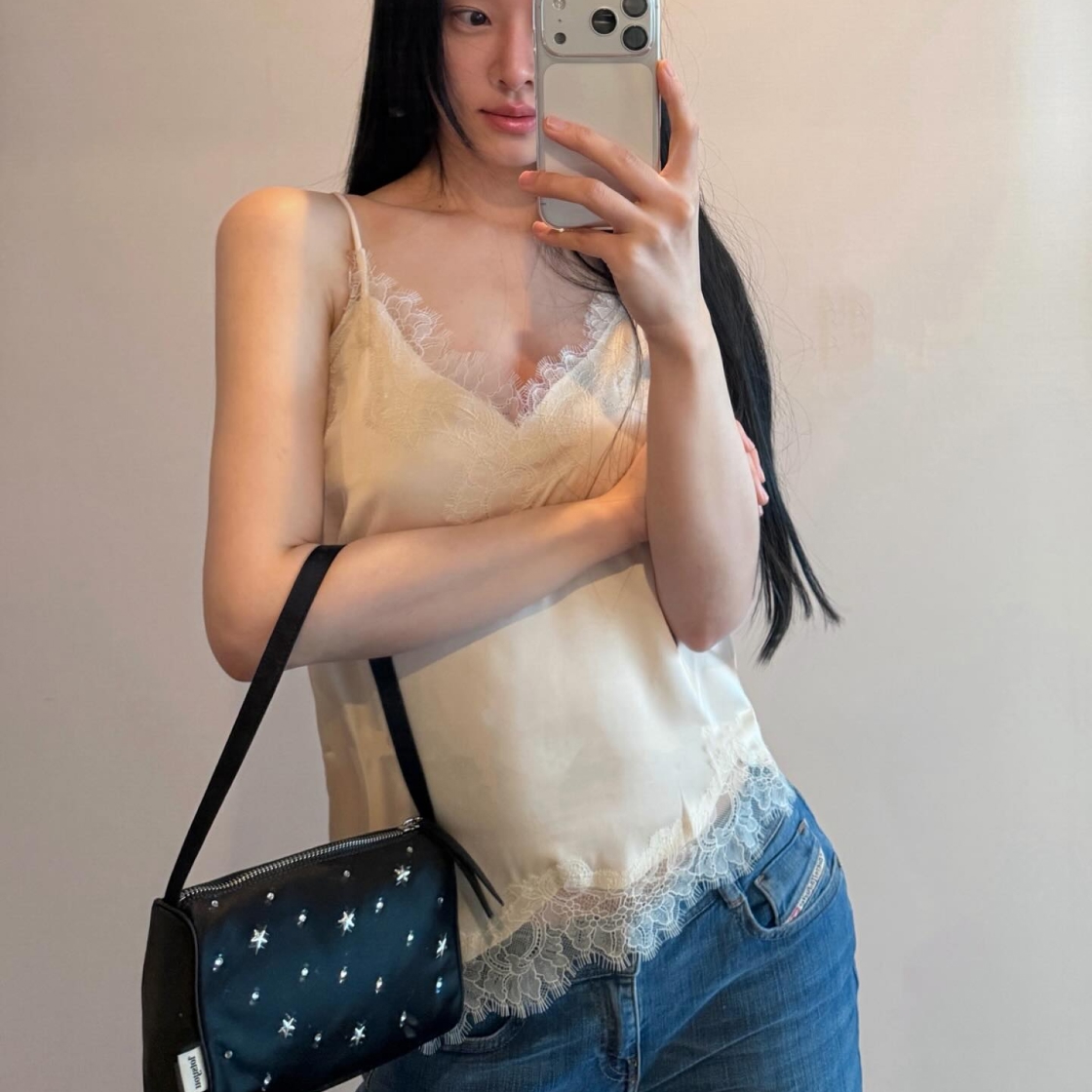 라츠유 트윙클 젤리 파우치 백 블랙(LOTS YOU Twinkle Jelly Pouch Bag Black) - 3