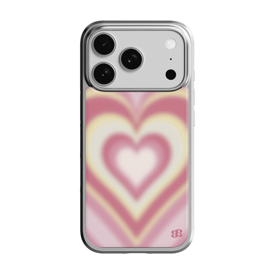 어프어프 선셋 하트 핑크 에폭시 범퍼 케이스 실버(earpearp Sunset Heart Pink Epoxy Bumper Case - Silver) - 1