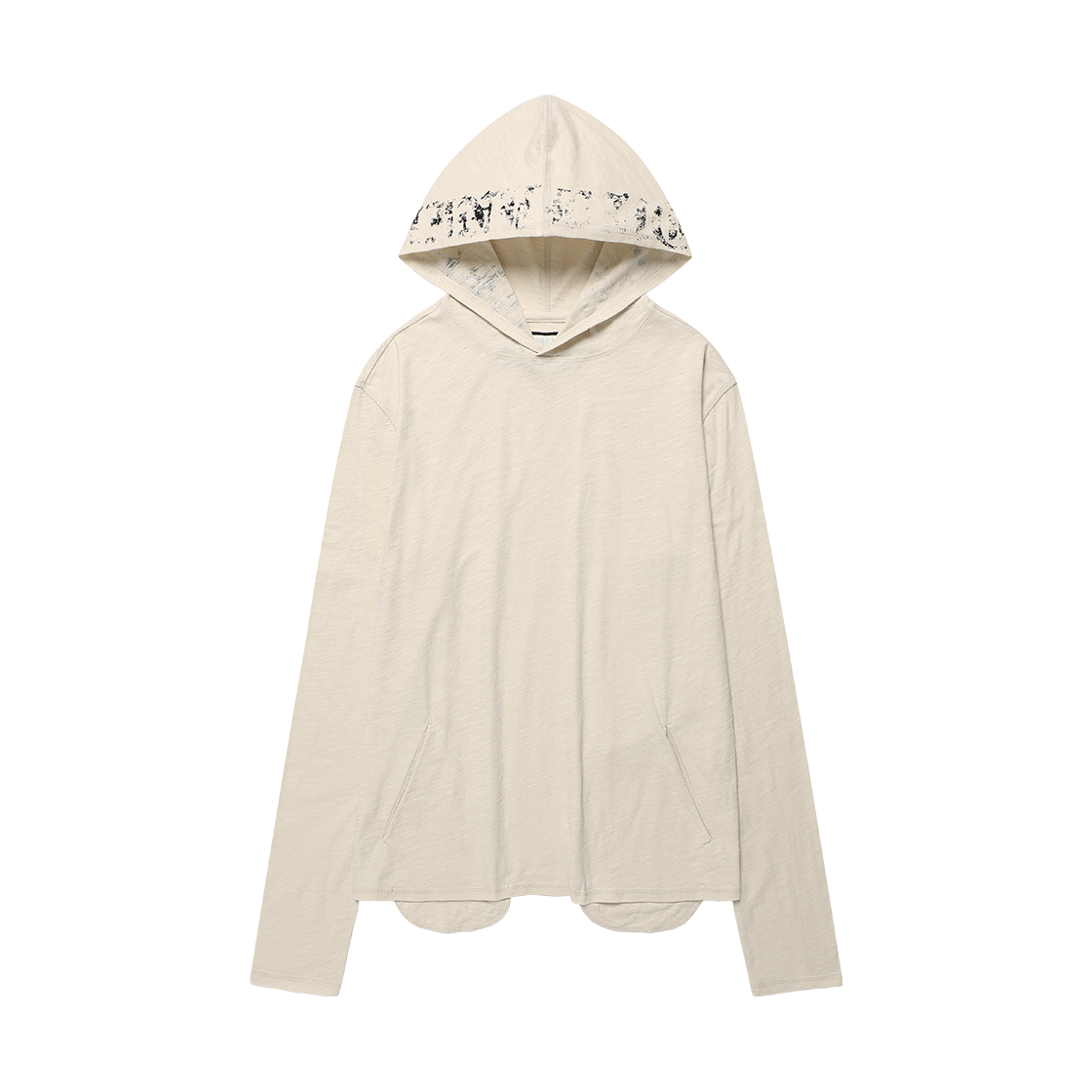 더바이닐하우스 레터링 슬럽 후디 롱슬리브 티 크림