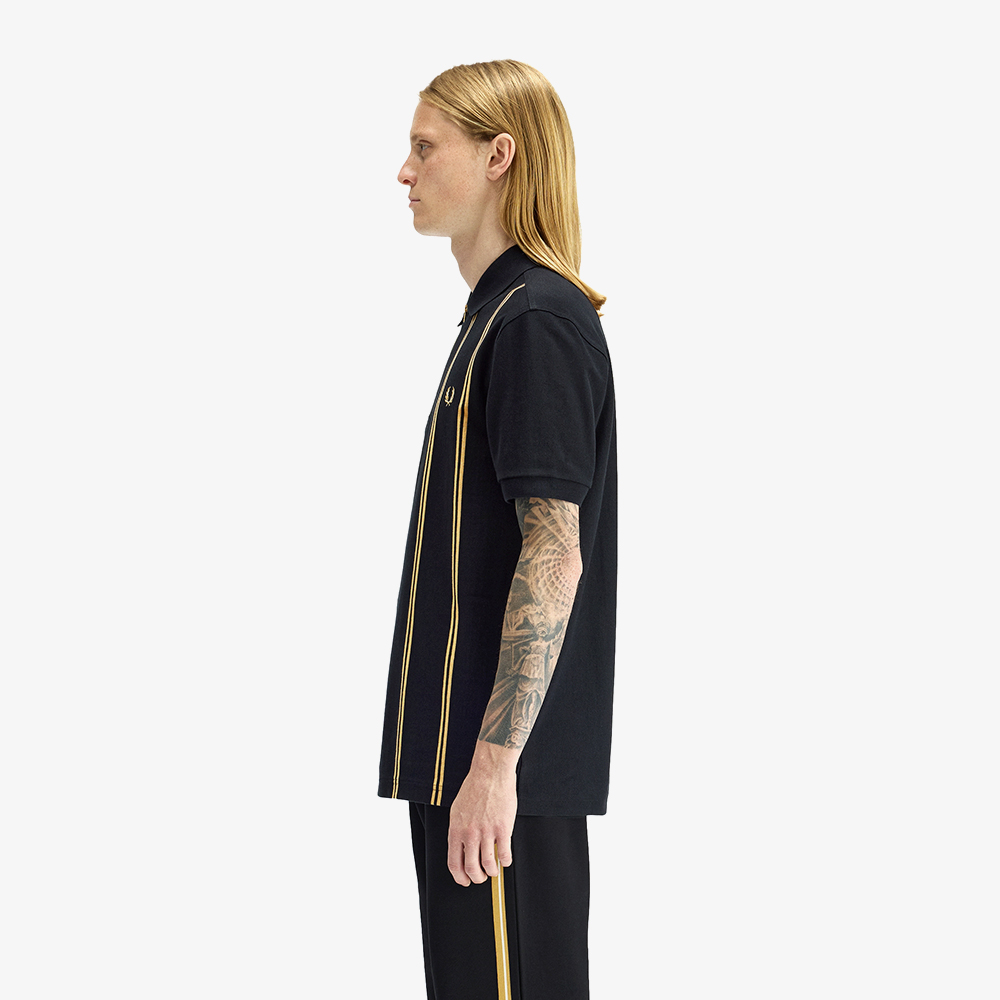 프레드페리 버티컬 스트라이프 폴로 셔츠 블랙 샴페인(Fred Perry Vertical Stripe Polo Shirt Black Champagne) - 2