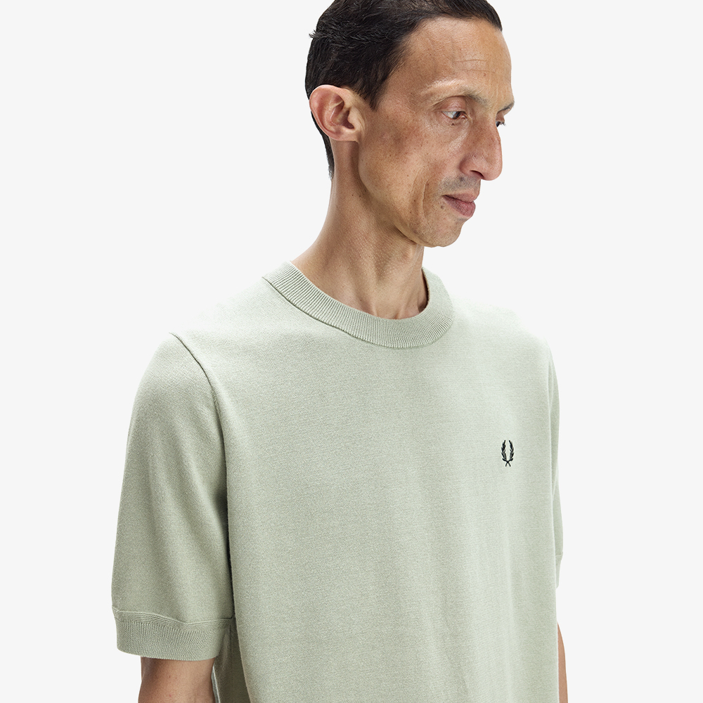 프레드페리 코튼 니트 티셔츠 시그래스(Fred Perry Cotton Knitted T-Shirt Seagrass) - 3