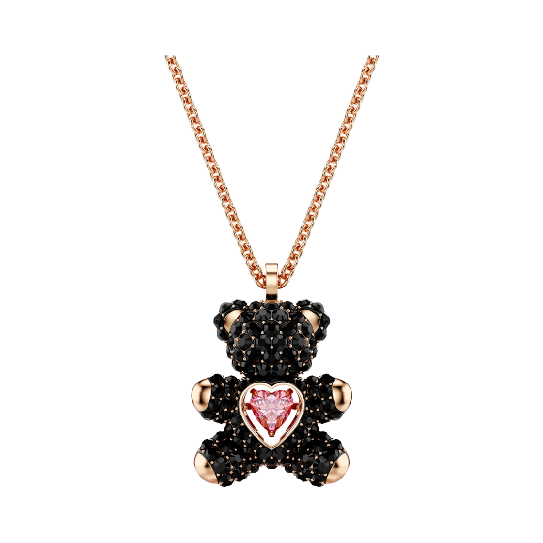 (W) 스와로브스키 테디 펜던트 베어 블랙 로즈 골드 플래팅((W) Swarovski Teddy Pendant Bear Black Rose Gold Plated) - 2
