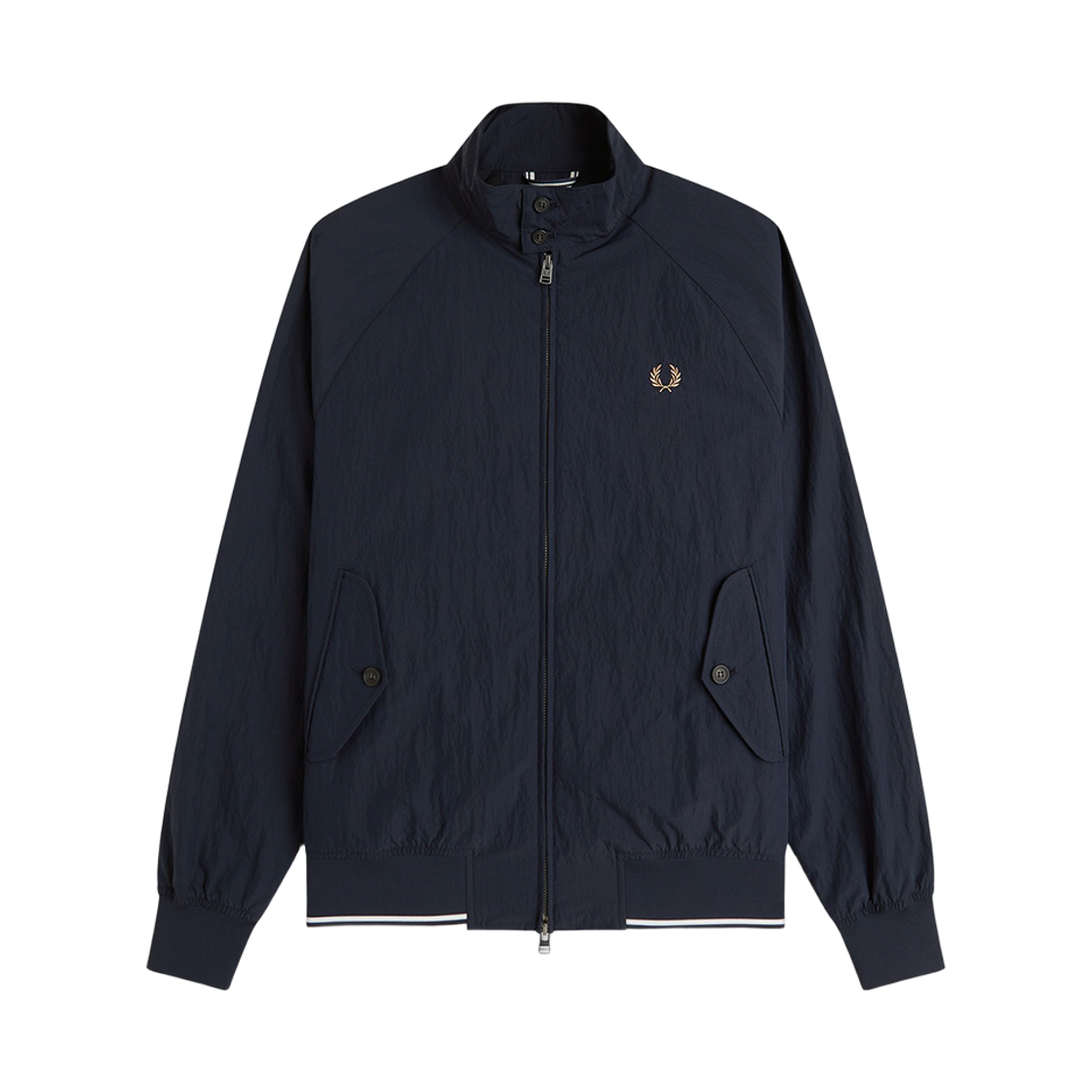AFPM261J321-608 Fred Perry Crinkle Harrington Jacket Navy