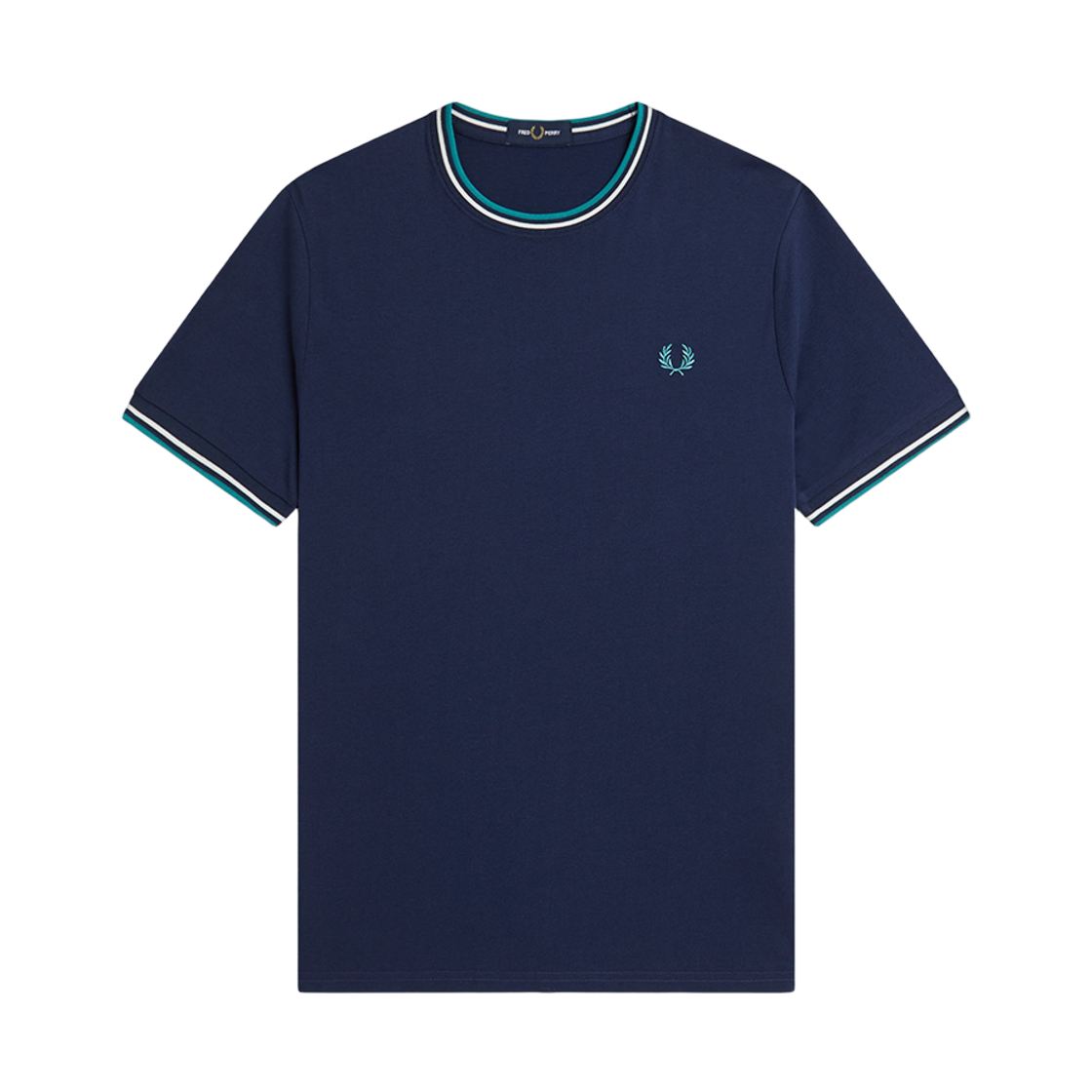 AFPM2611588-86A Fred Perry Twin Tipped T-Shirt Tennis Blue Snow White Deep Min
