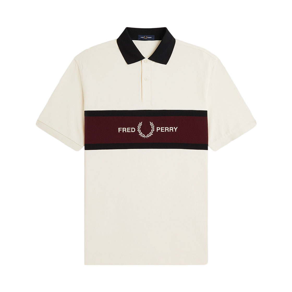 프레드페리 엠브로이더드 패널 폴로 셔츠 에크루(Fred Perry Embroidered Panel Polo Shirt Ecru) - 1