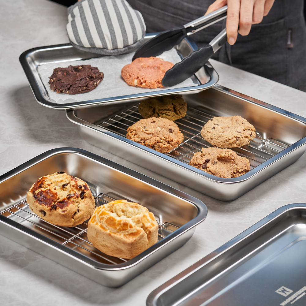 바게슈타이거 스텐 사각트레이 3종세트 No.5(WAGENSTIEGER Non-abrasive Stainless Steel Rectangular Tray Set NO.05) - 2