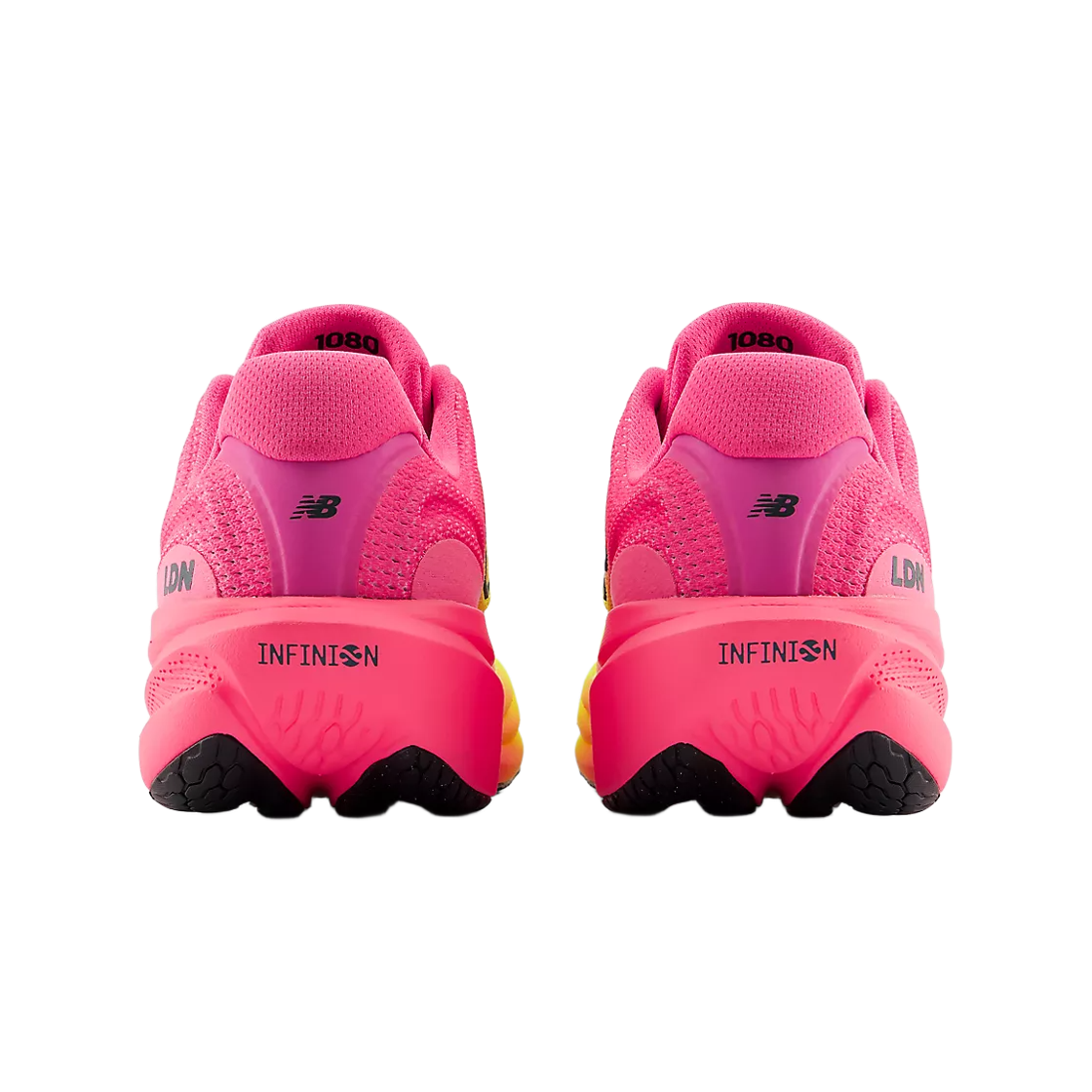 (W) 뉴발란스 TCS 런던 마라톤 에디션 1080 v15 핑크 히트 알칼리 그린- D 와이드((W) New Balance TCS London Marathon Edition 1080 v15 Pink Heat Alkaline Green - D Wide) - 3
