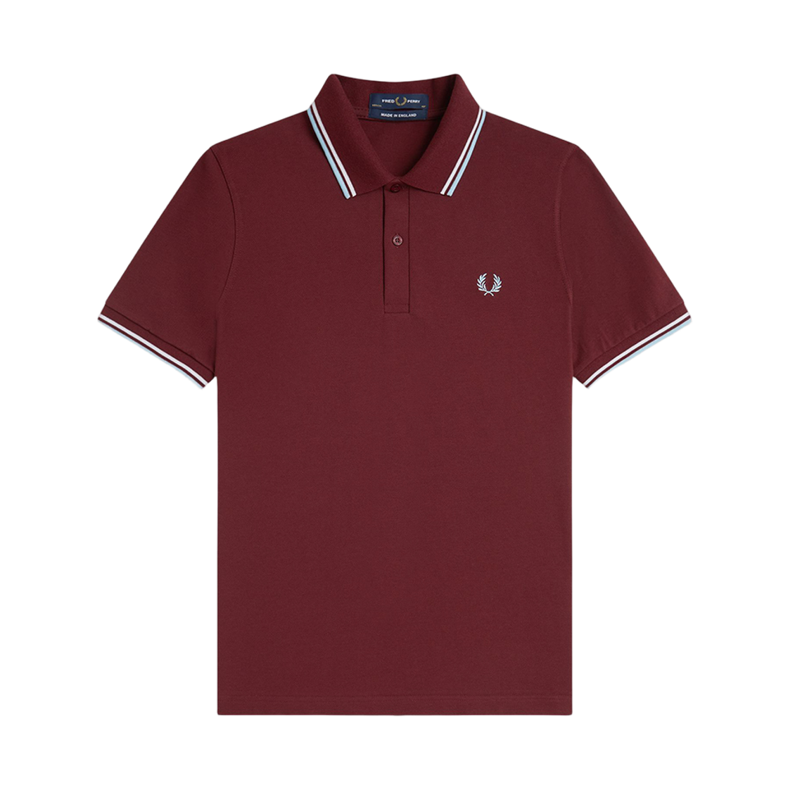 프레드페리 M12 트윈 팁 프레드페리 셔츠 마룬 화이트 아이스