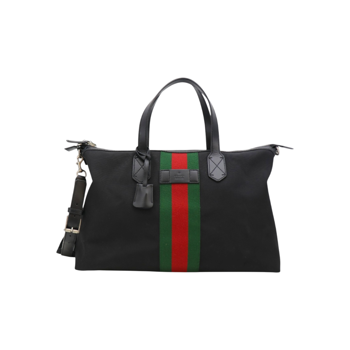 구찌 619750 웹 스트라이프 캔버스 토트백(Gucci 619750 Web Stripe Canvas Tote Bag) - 1