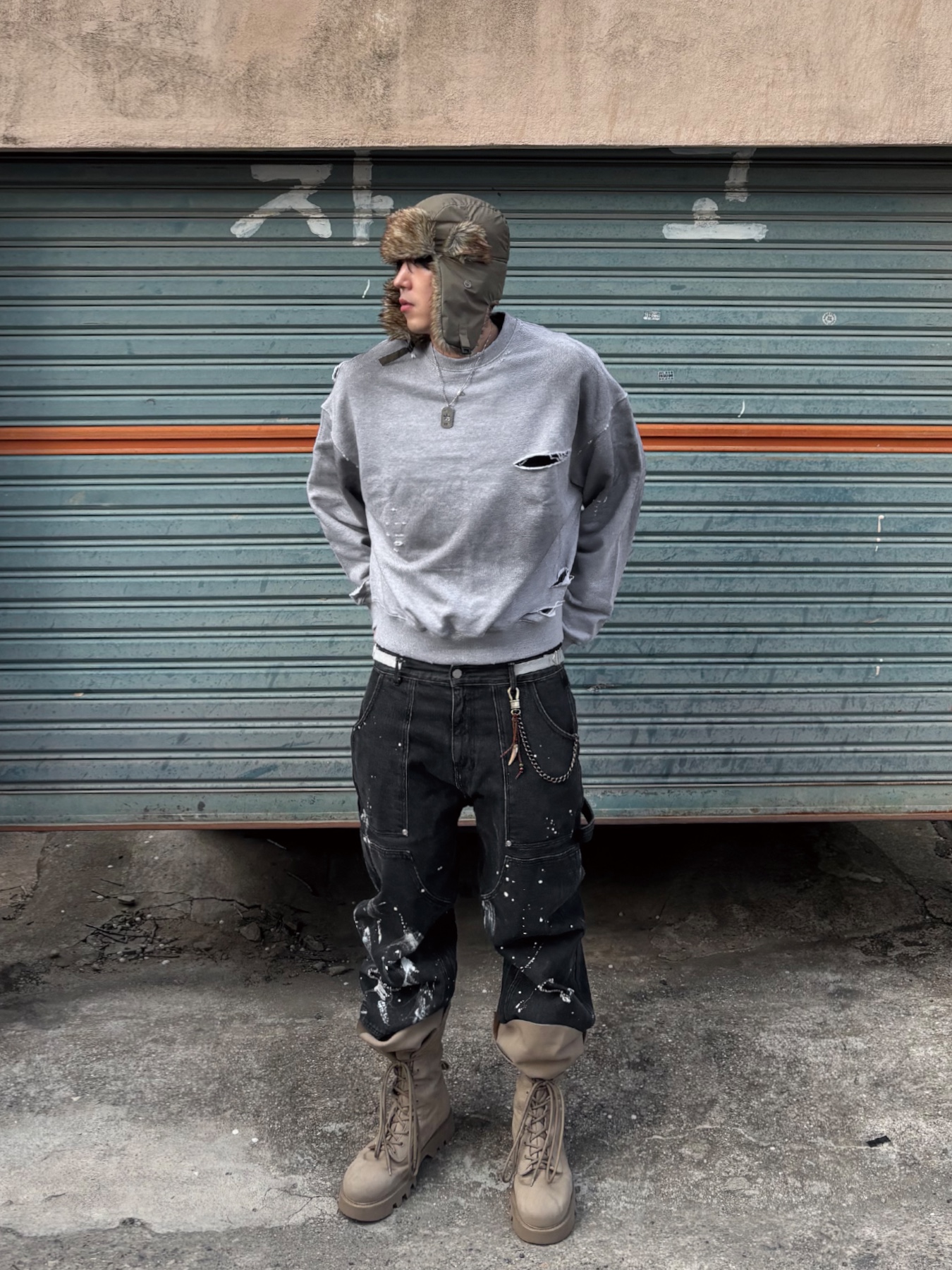 Wapworks Work Double Knee Carpenter Pants 착용 스타일 - 1