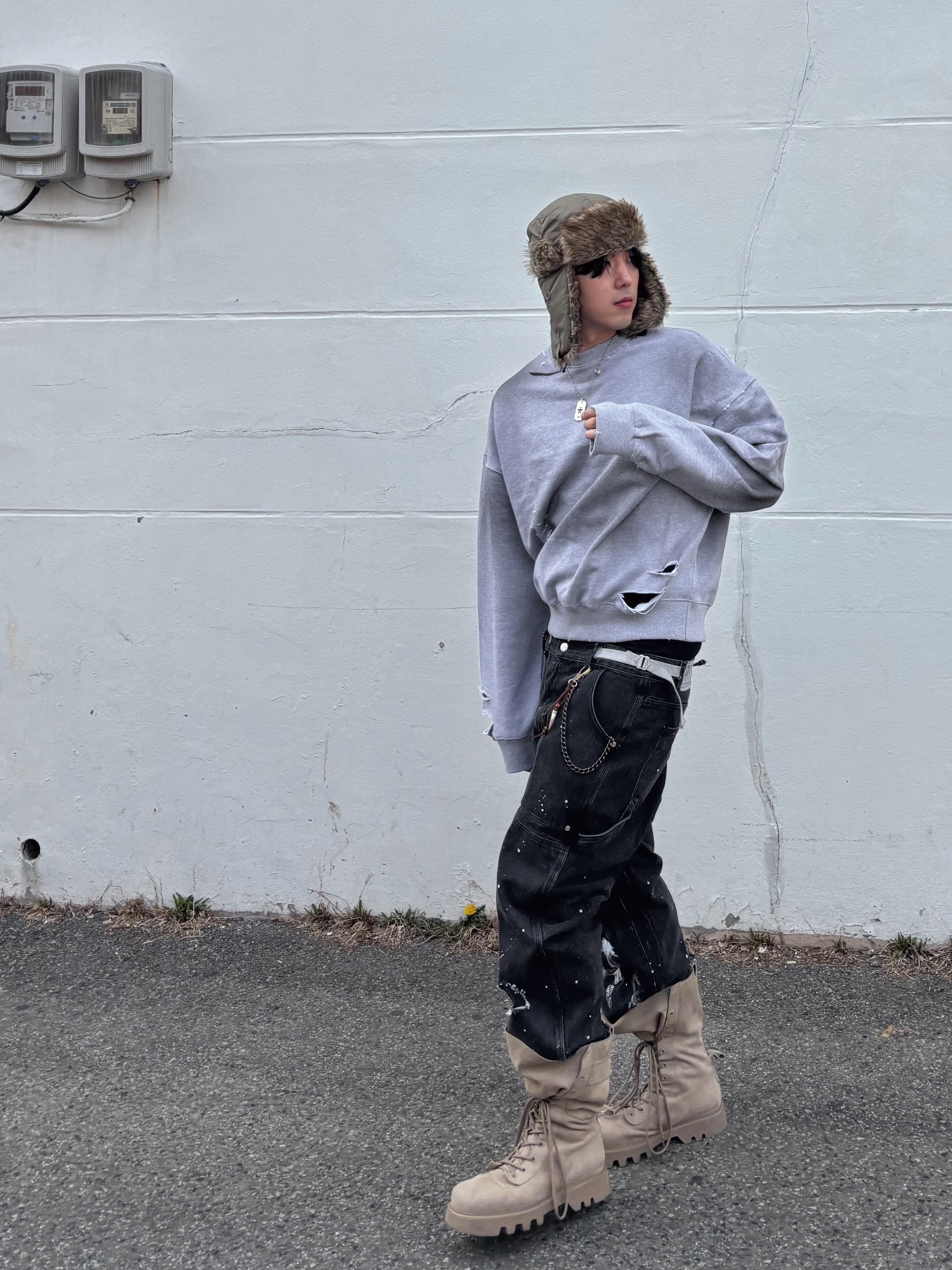 Wapworks Work Double Knee Carpenter Pants 착용 스타일 - 2