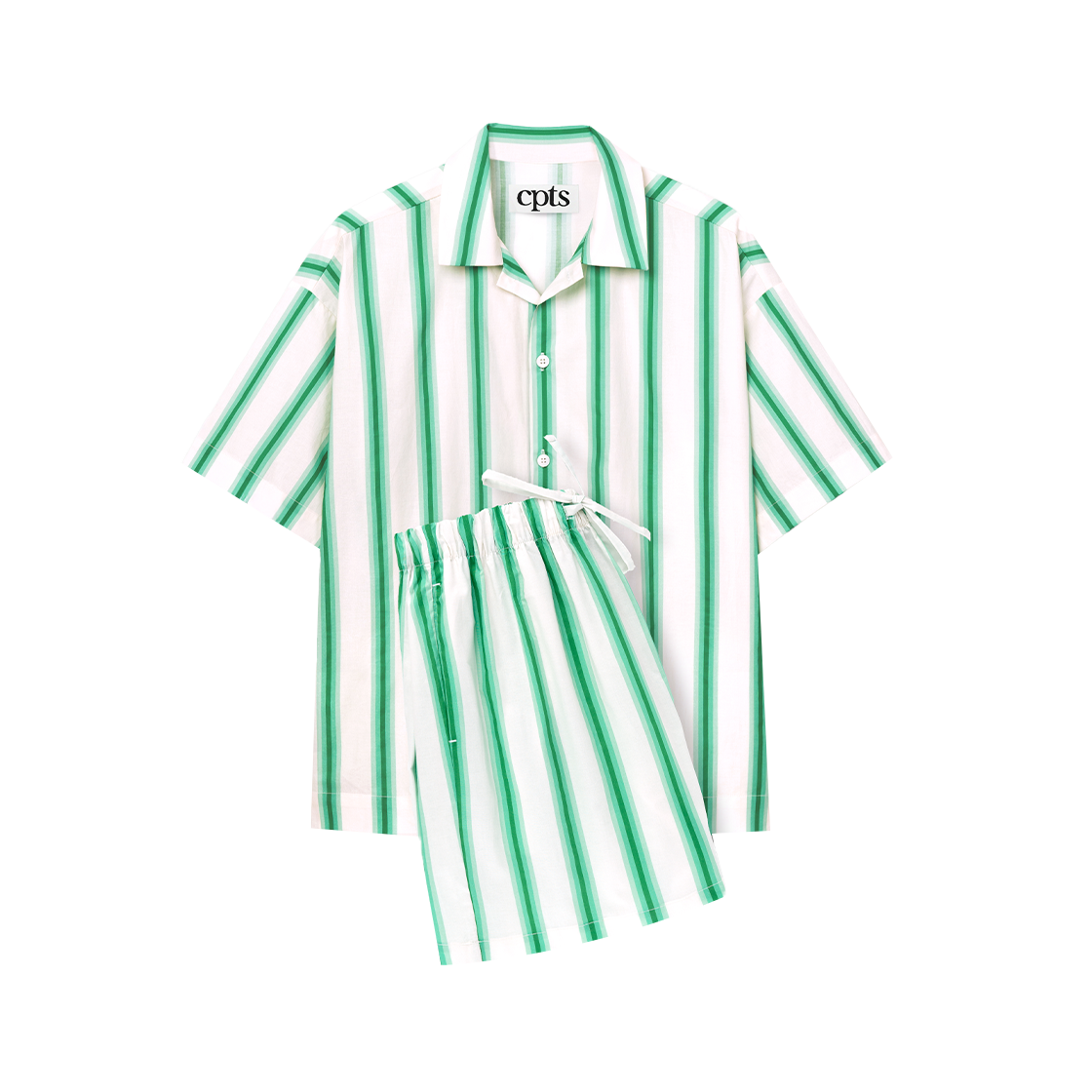 씨피티에스 콤피 스트라이프 파자마 라임 그린