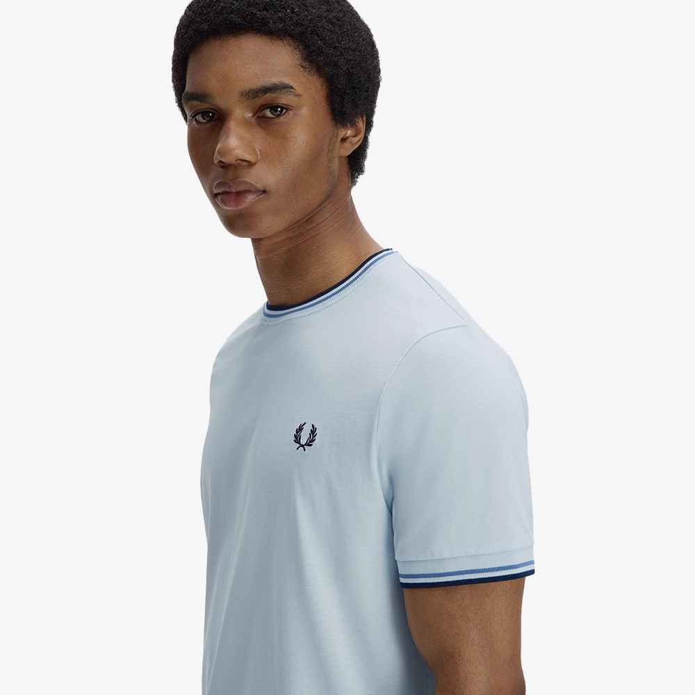 프레드페리 트윈 팁 티셔츠 라이트아이스 에이스블루 네이비(Fred Perry Twin Tipped T-Shirt Light Ice Ace Blue Navy) - 3