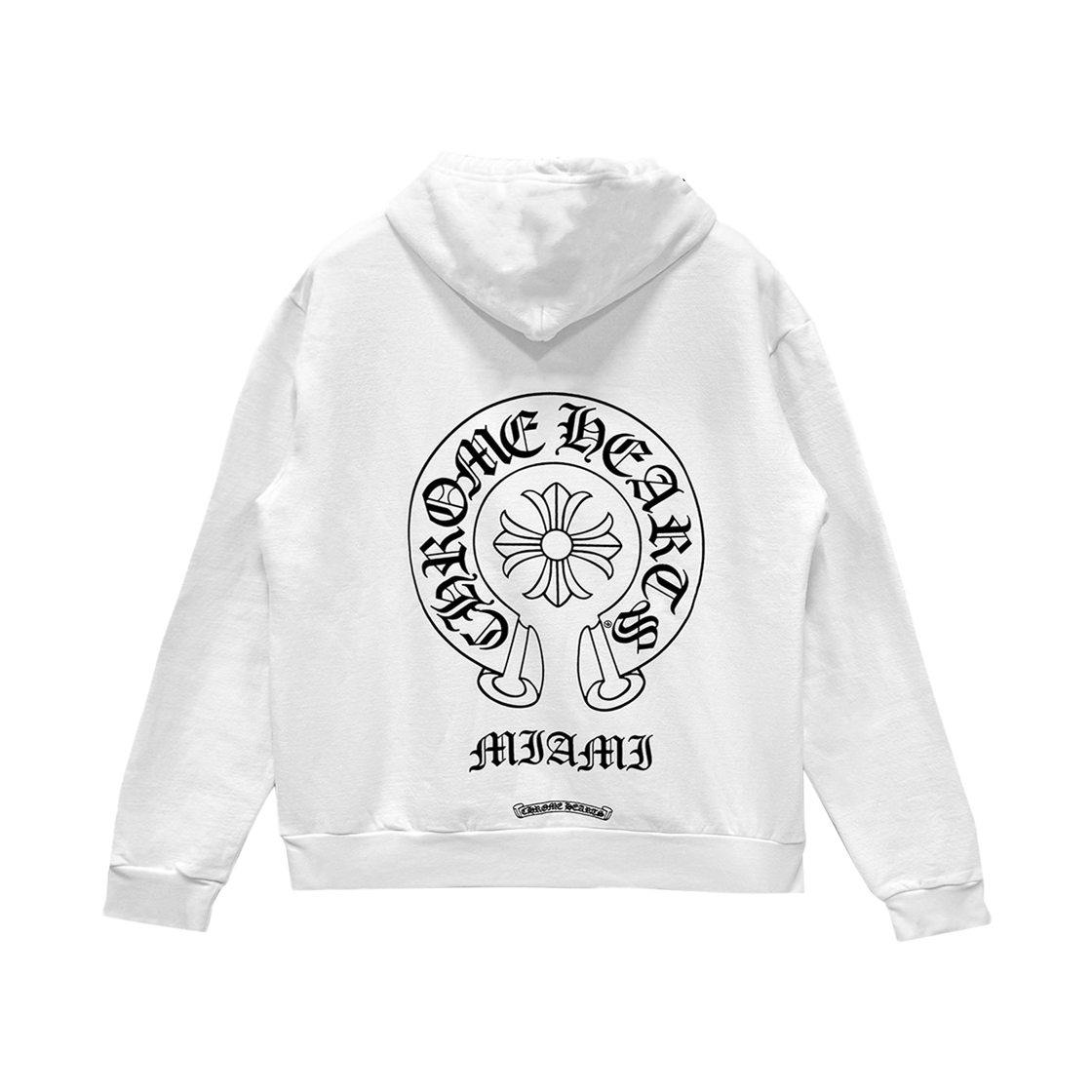 크롬하츠 홀스슈 로고 풀오버 후드 화이트 - 마이애미 한정(Chrome Hearts  Horseshoe Logo Pullover Hoodie White - Miami Exclusive) - 1