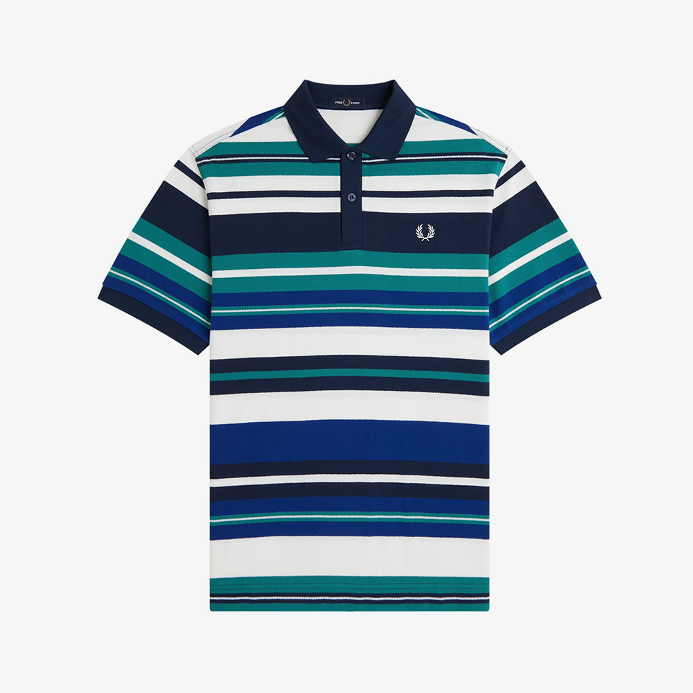 프레드페리 스트라이프 릴랙스드 폴로 셔츠 딥 민트(Fred Perry Striped Relaxed Polo Shirt Deep Mint) - 5