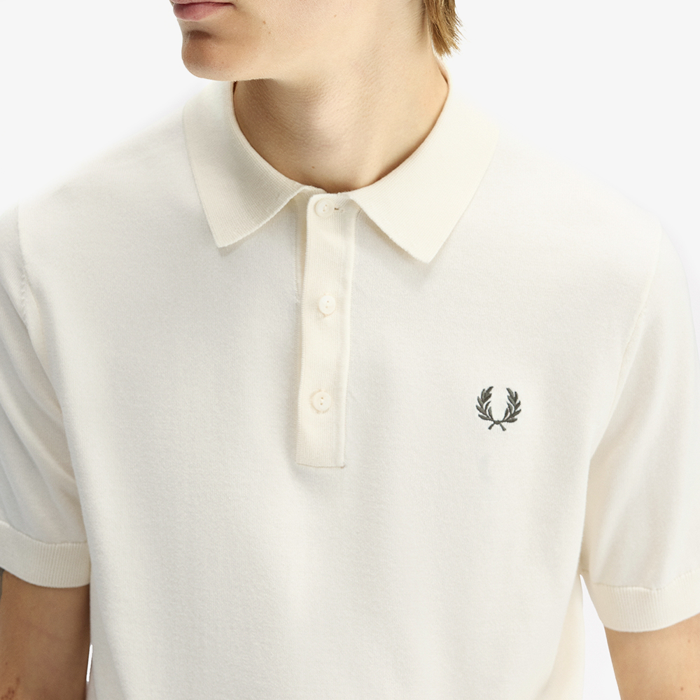 프레드페리 숏 슬리브 코튼 니트 셔츠 에크루(Fred Perry S S Cotton Knitted Shirt Ecru) - 3