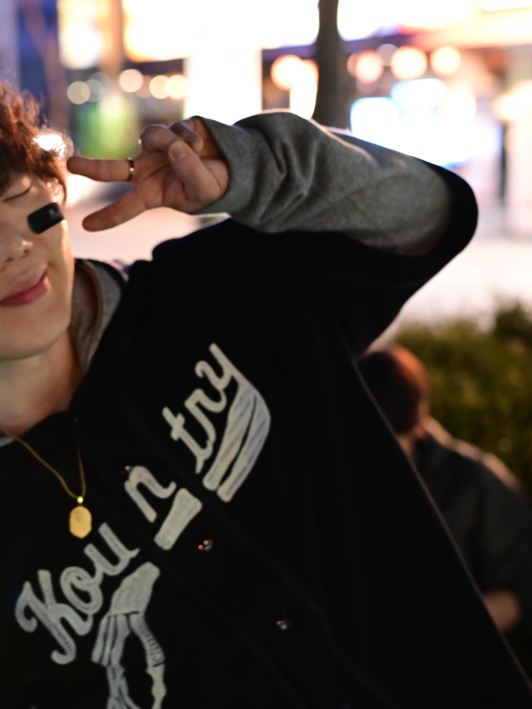 Kapital Baseball Bone Shirt Black 착용 스타일 - 1