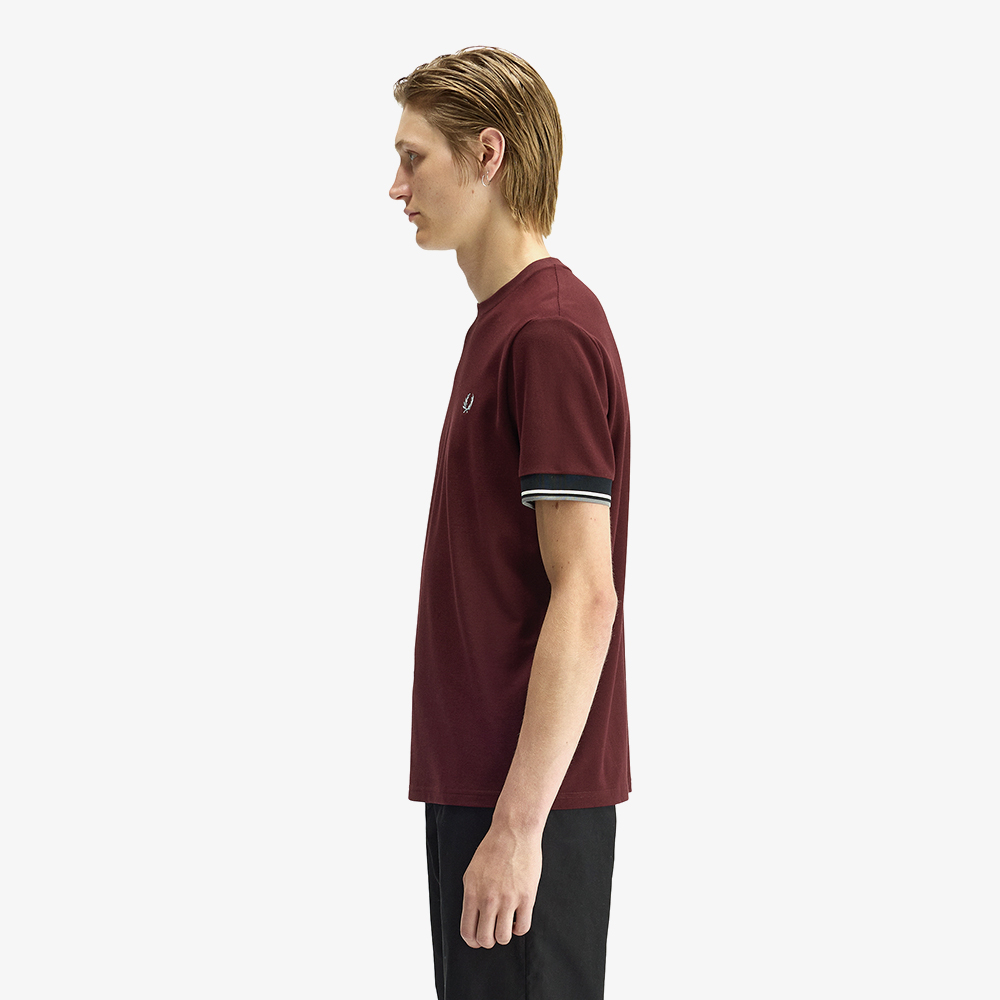 프레드페리 트윈 팁 커프 티셔츠 옥스블러드(Fred Perry Twin Tipped Cuff T-Shirt Oxblood) - 2