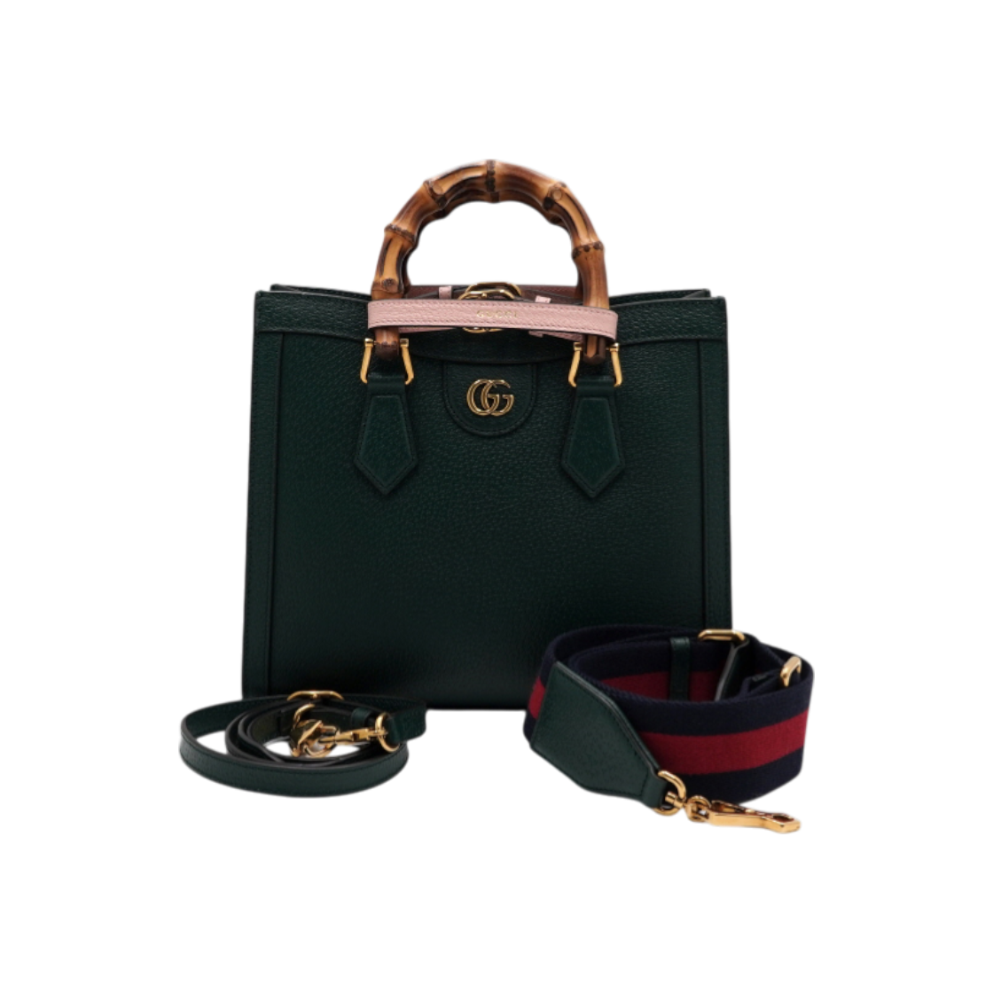 ITHTBL6D5NRD Gucci 702721 Green Diana Bamboo Medium Tote & Shoulder Bag