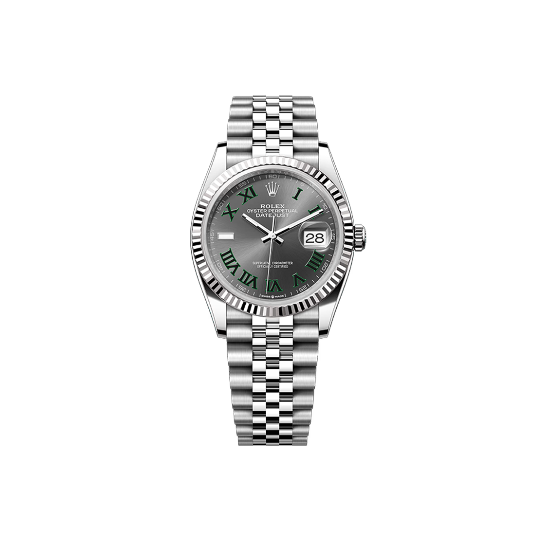 IT8OPHP83S7A Rolex Datejust 36 - 126234 Slate Roman + Bar Jubilee NO.7609