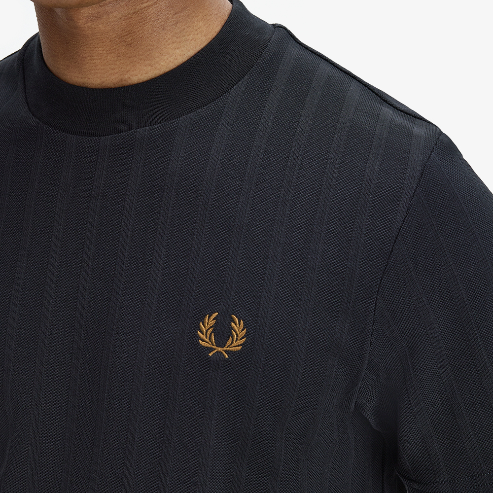 프레드페리 피케 스트라이프 티셔츠 블랙(Fred Perry Pique Stripe T-Shirt Black) - 4
