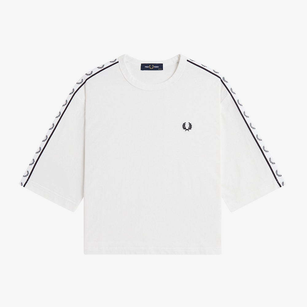 프레드페리 우먼즈 테잎 티셔츠 스노우 화이트(Fred Perry Taped T-Shirt Snow White) - 5