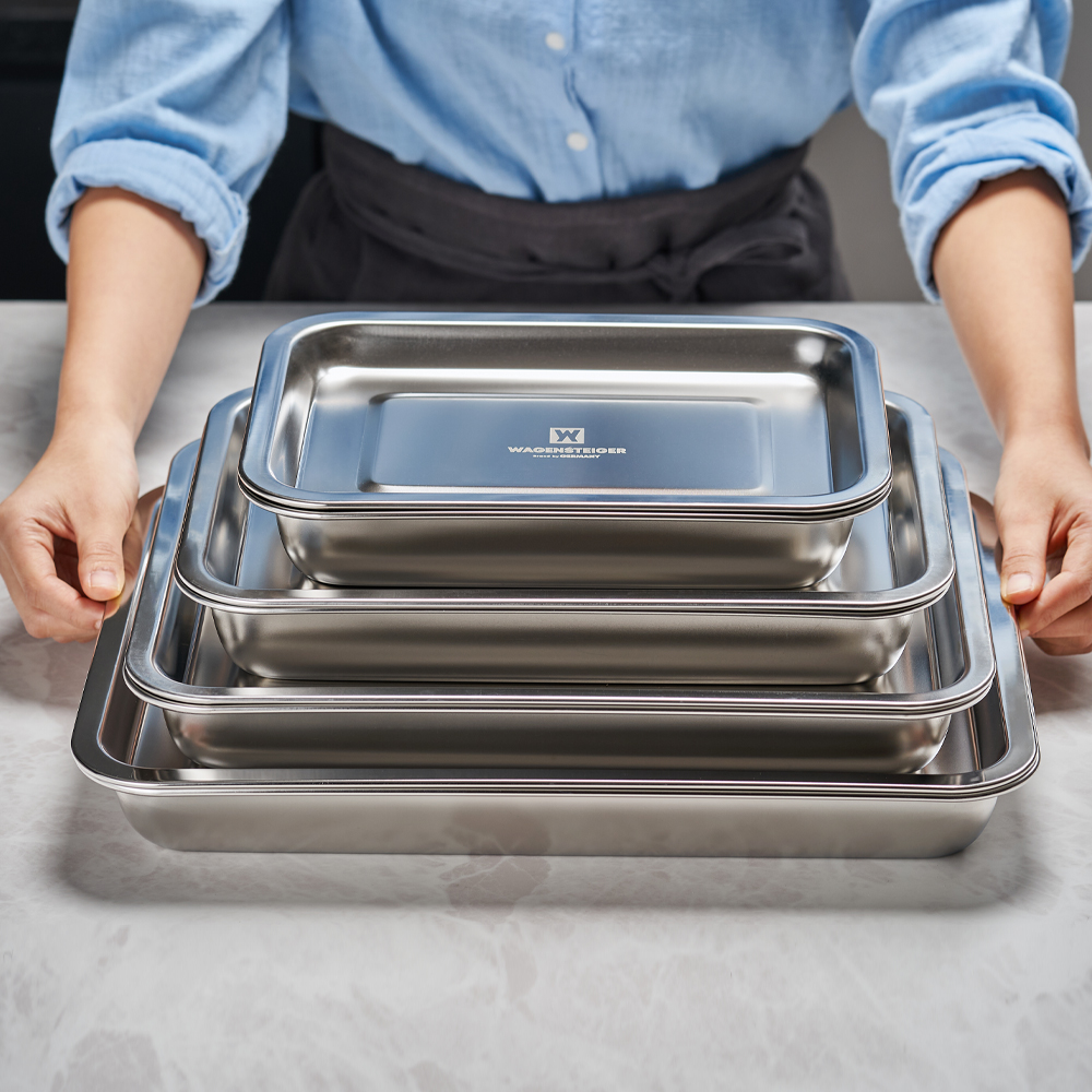 바게슈타이거 스텐 사각트레이 3종세트 No.5(WAGENSTIEGER Non-abrasive Stainless Steel Rectangular Tray Set NO.05) - 6