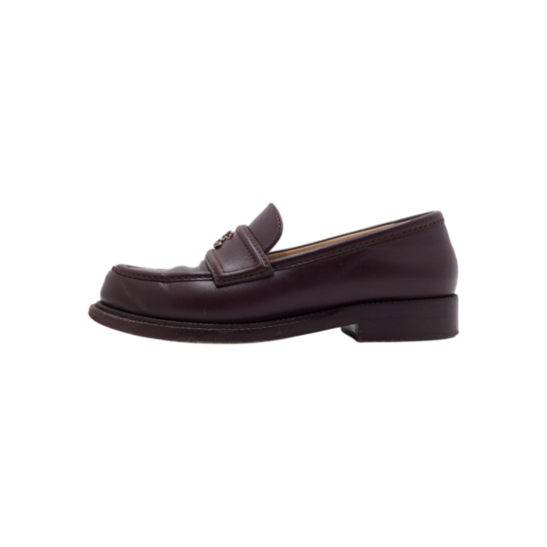 ITFPR9CWBUWP Chanel Burgundy CC Compass Women's Loafers