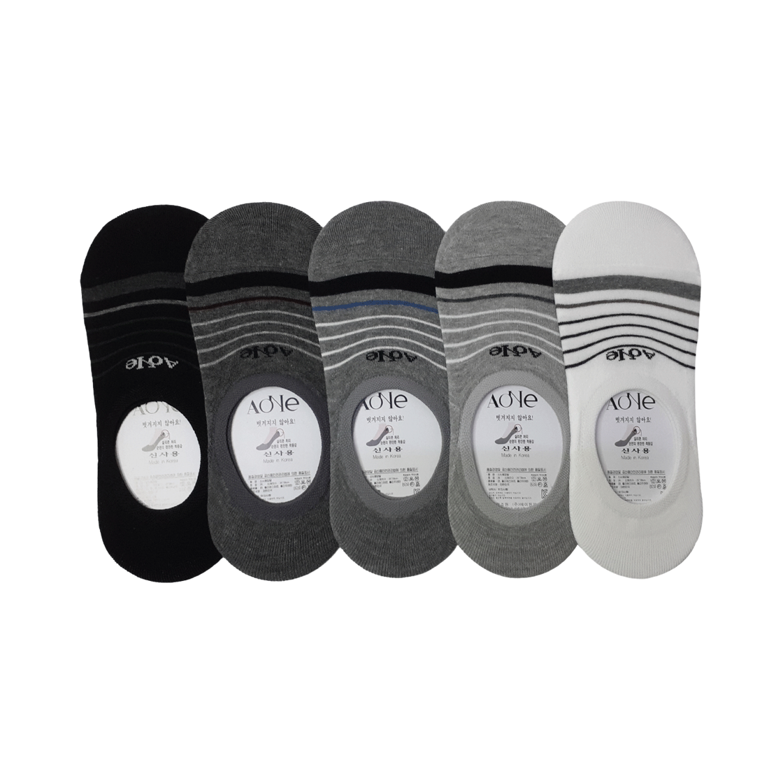 에이원 캐주얼 실리콘 페이크 덧신 5팩 로고링글(Aone Casual Plain No-Show Socks 5-Pack Logo Ringle) - 1